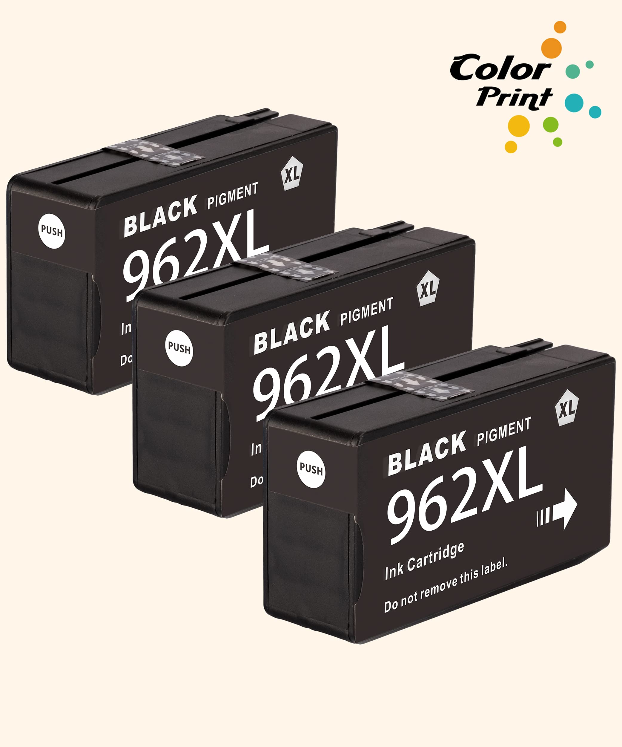 3-Pack High Yield Black Ink Cartridge Replacement for HP 962XL - Compatible with OfficeJet Pro 9010 9012 9015 9018 9020 9025 9026 9027 9028 9029 Printers - Perfect for Home Office Printing & Document Scanning