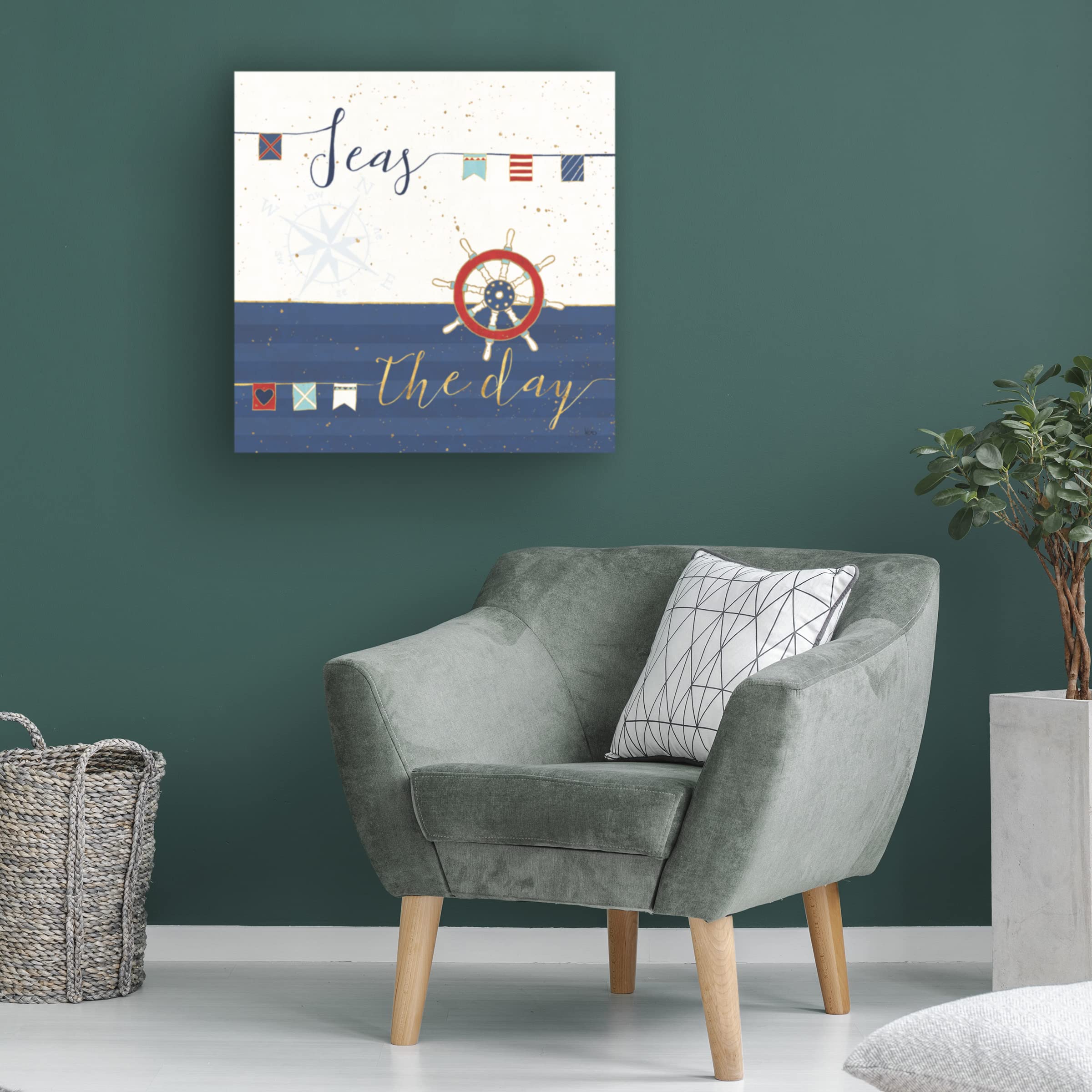 Trademark Fine Art 'Underlined Nautical III' Canvas Wall Art by Veronique Charron - Coastal Home Decor for Living Room, Bedroom & Office
