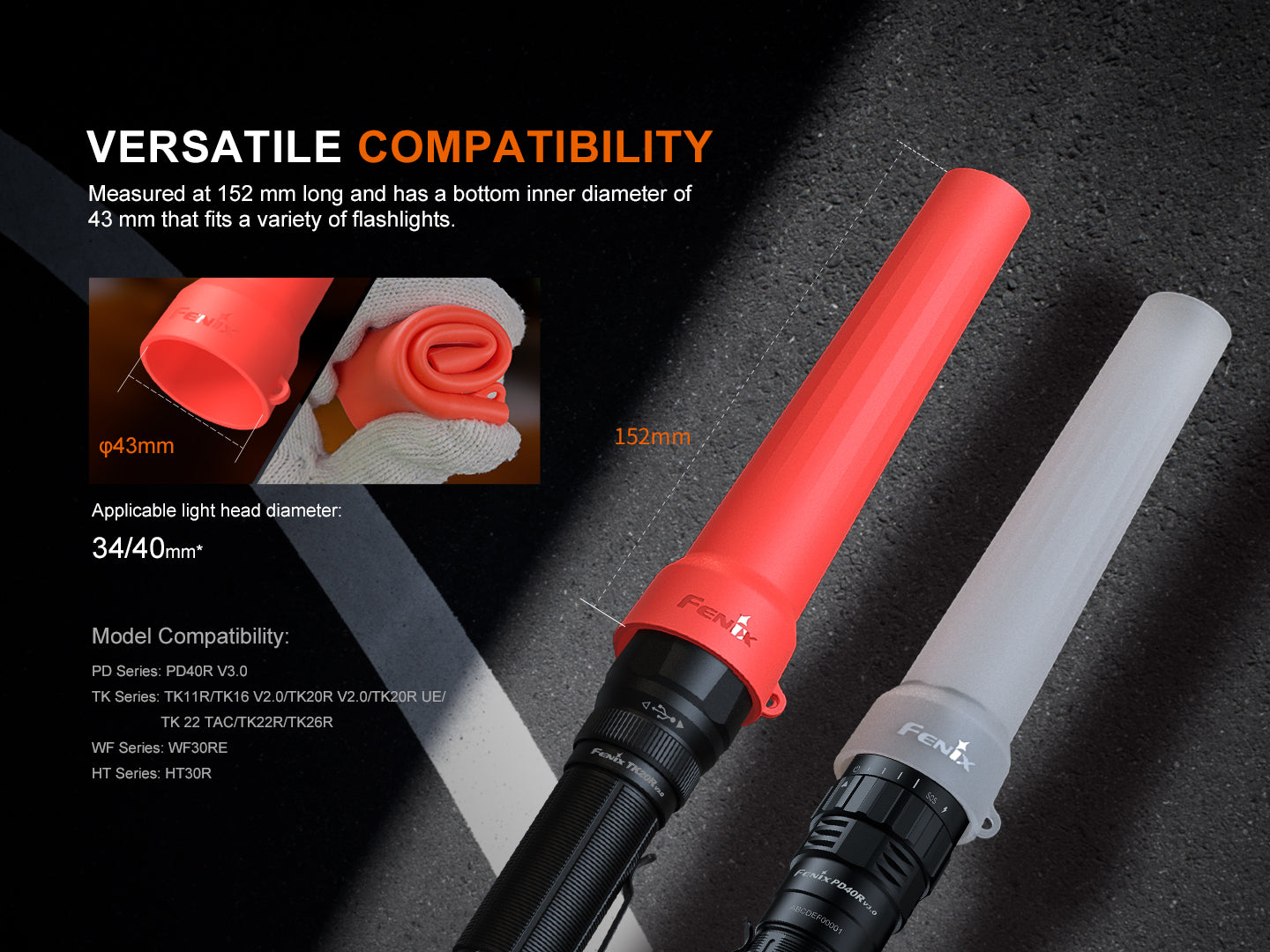 Fenix AOT 04 High Visibility Silicone Traffic Control Wand - Perfect for Road Safety, Construction Sites & Emergency Signaling