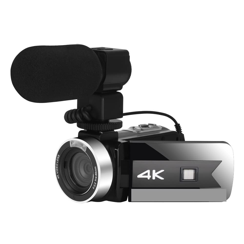 BODORME 56MP 4K Video Camera with Night Vision & 16X Zoom - Vlog Camcorder, Live Streaming Webcam, Digital Recorder for YouTube, TikTok (Includes 64GB SD Card & External Microphone) - Perfect for Travel Vlogging, Home Security, and Outdoor Adventures