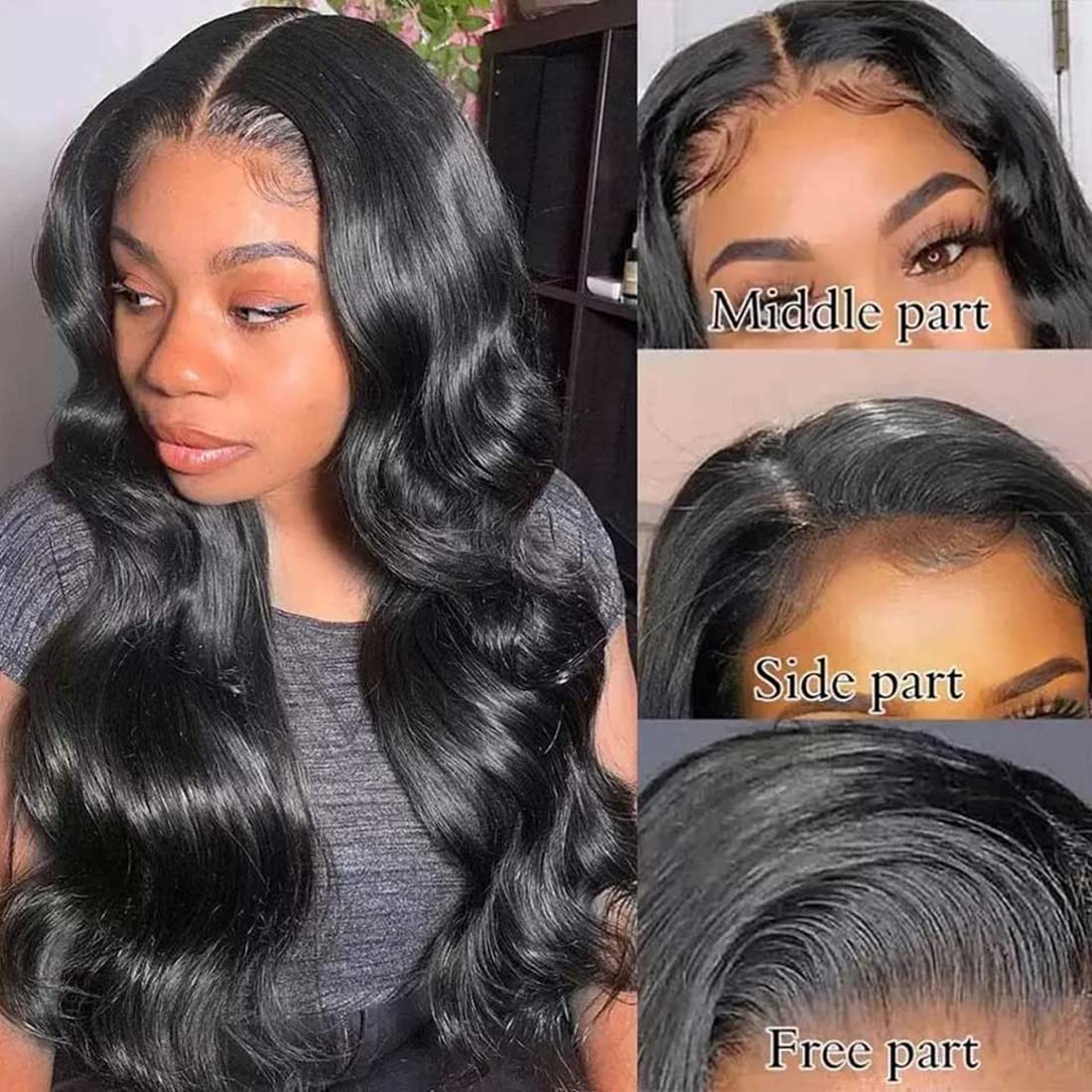 4x4 Lace Front Human Hair Wig | 100% Unprocessed Brazilian Virgin Remy Hair | 30 Inch Body Wave Lace Closure Wig with Baby Hair | 150% Density | Natural Color for Black Women | Perfect for Daily Wear, Special Occasions & Protective Styling