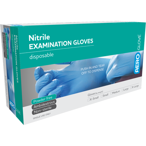 Premium Nitrile Powder-Free Disposable Gloves - X-Large (Box of 100) | Latex-Free, Chemical Resistant for Medical, Food Service & Cleaning | Ideal for Healthcare, Tattoo Artists & Laboratory Use