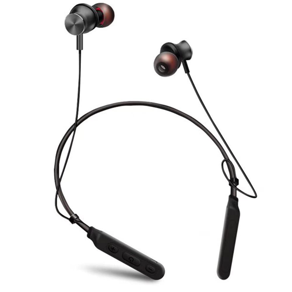 Wireless Bluetooth Headphones M8 - Magnetic Neckband Sport Earphones with Noise Cancelling Mic, Hands-Free Stereo Sound (Black) | Perfect for Running, Gym Workouts & Commuting