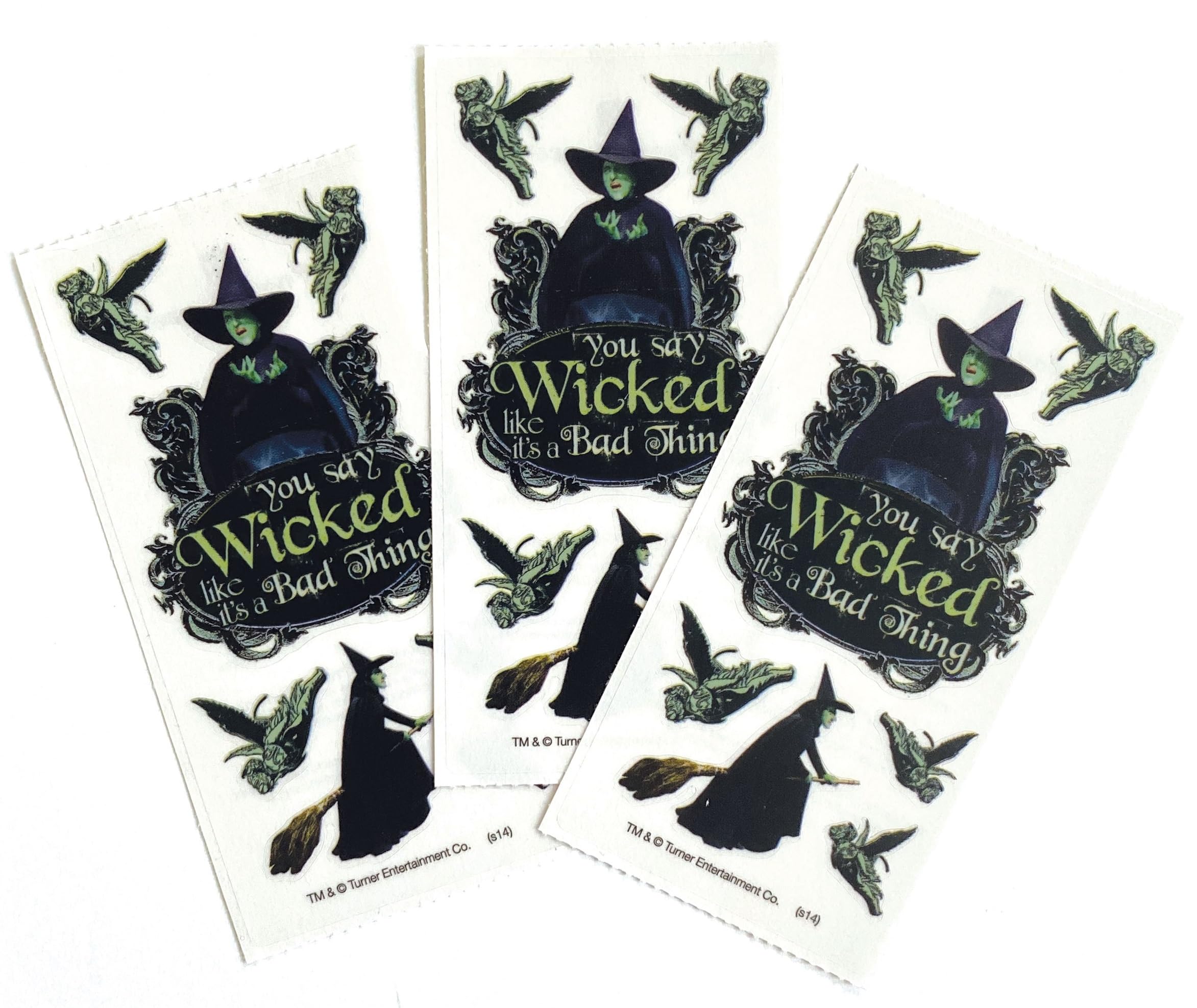 Wizard of Oz Wicked Witch Stickers - Pack of 3 Half-Sheets for Scrapbooking, DIY Crafts & Collectibles | Perfect for Scrapbooks, Journals, Gift Wrapping & Home Decor