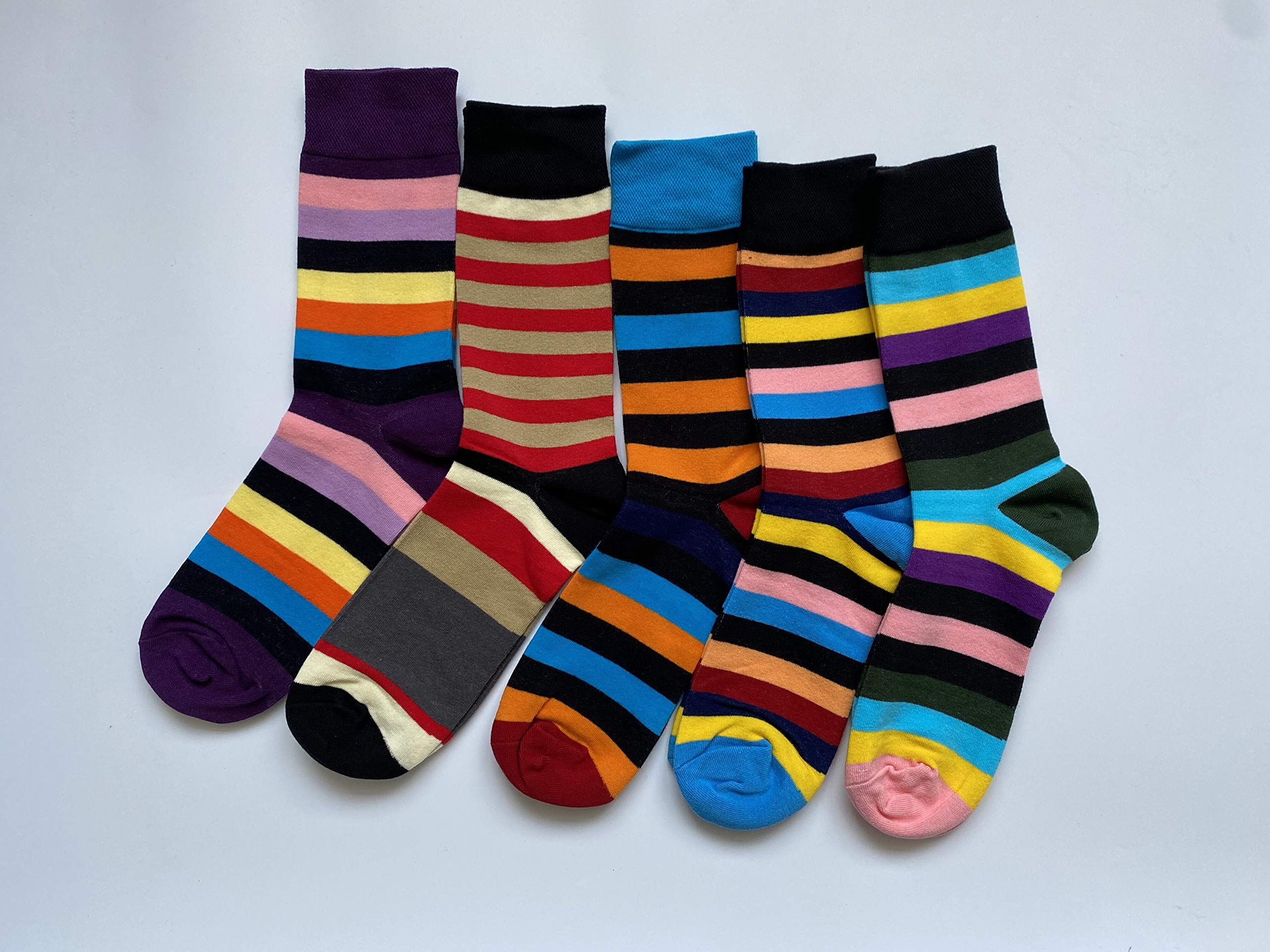 Men's Fun Novelty Cotton Crew Socks Pack - Colorful Art Dress Socks for Casual Wear & Gift Giving | Funny Socks for Office, Party & Everyday Use