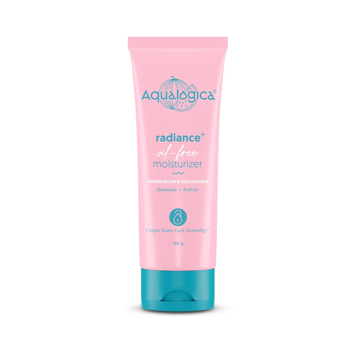 Aqualogica Radiance+ Oil-Free Moisturizer with Watermelon & Niacinamide - 100g | Hydrating Face Cream for Combination Skin | Deeply Nourishes & Brightens Skin for Men & Women | Perfect for Daily Skincare Routine & Glowing Complexion