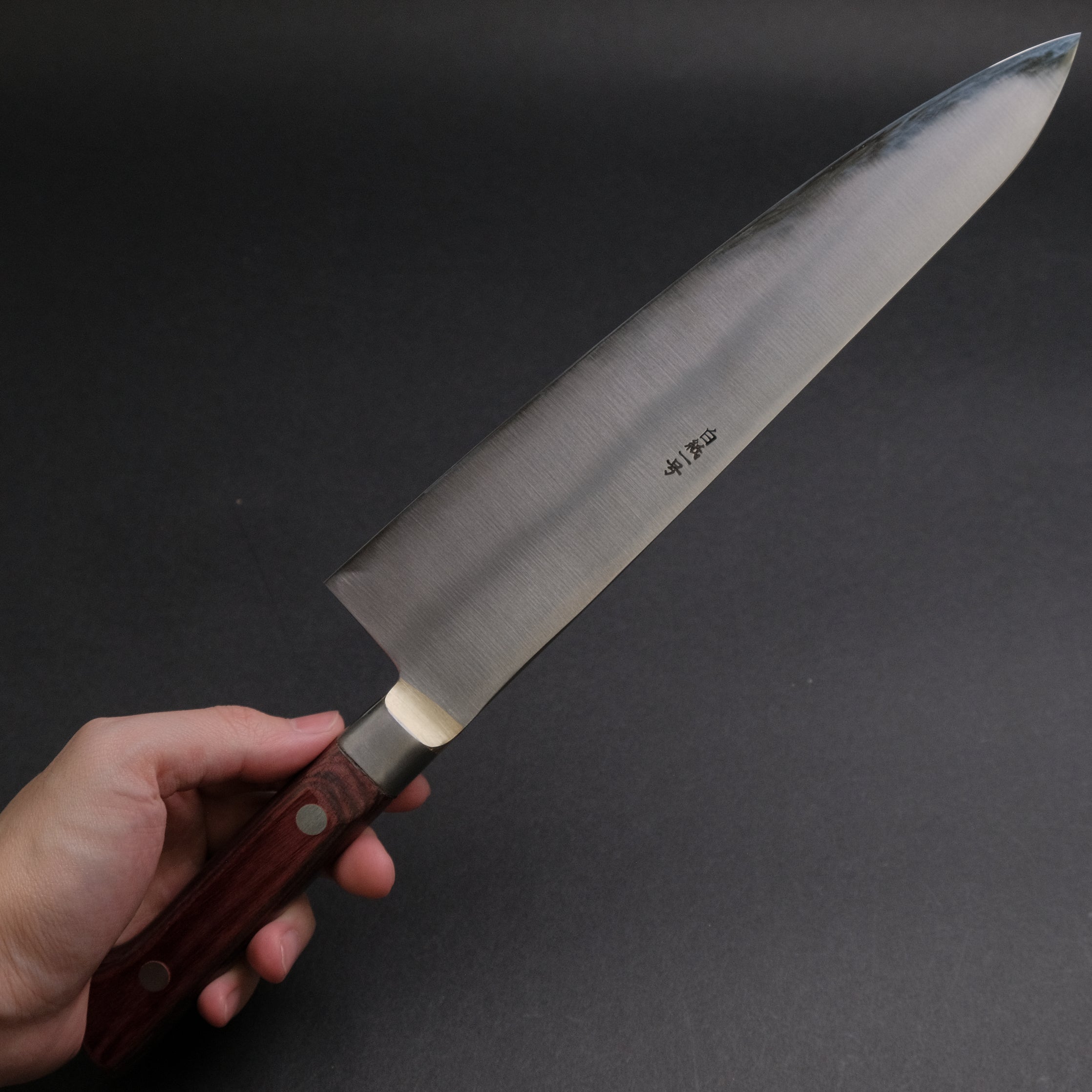 Premium Kogetsu White #1 Gyuto 240mm Japanese Chef Knife with Wine Pakka Handle - Perfect for Sushi, Meat Slicing & Professional Kitchen Use