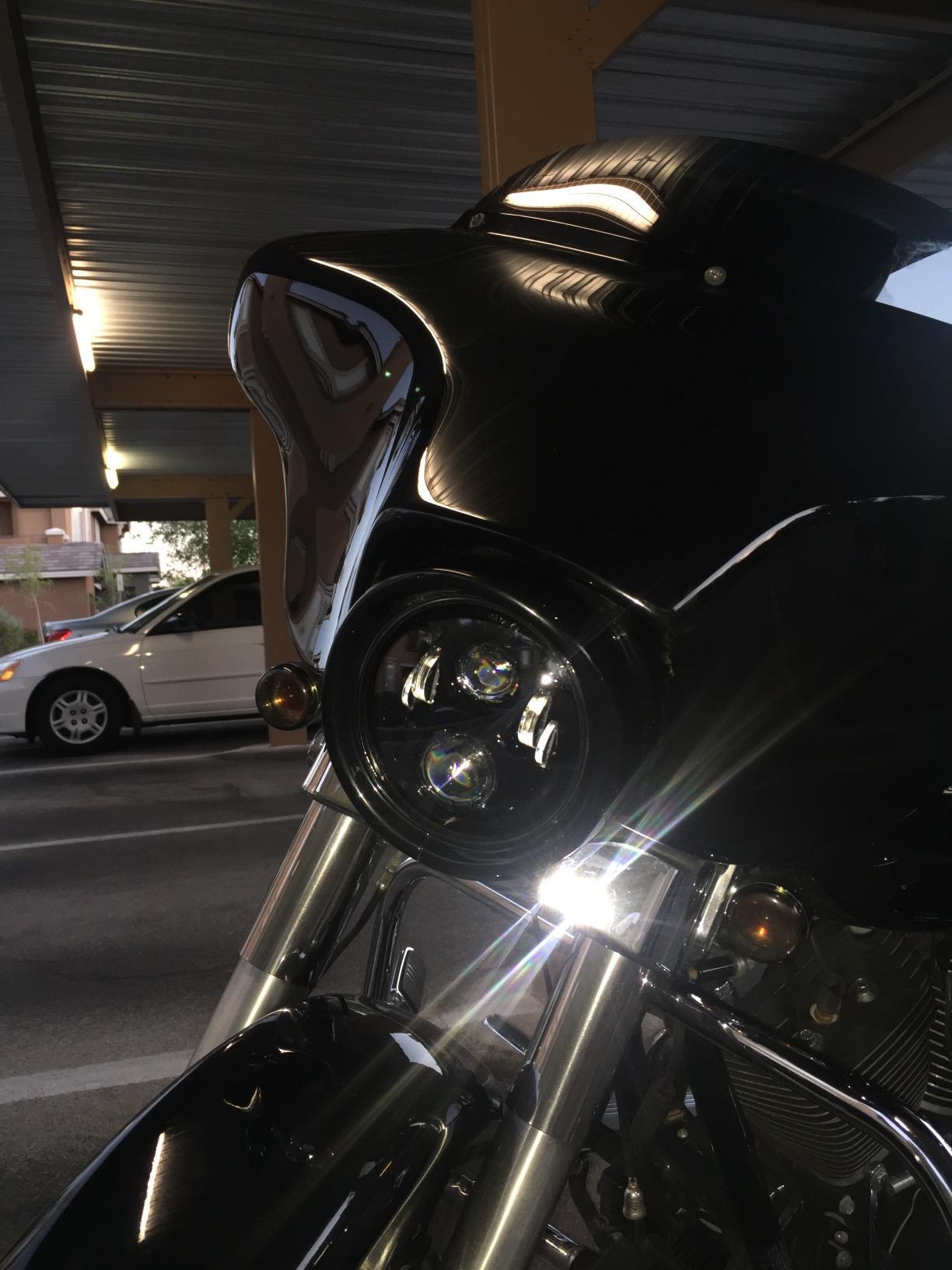 Eagle Lights 7 LED Headlight for Harley Davidson & Indian Motorcycles - Black Gen II - High Brightness Motorcycle Headlight for Night Riding & Off-Road Adventures