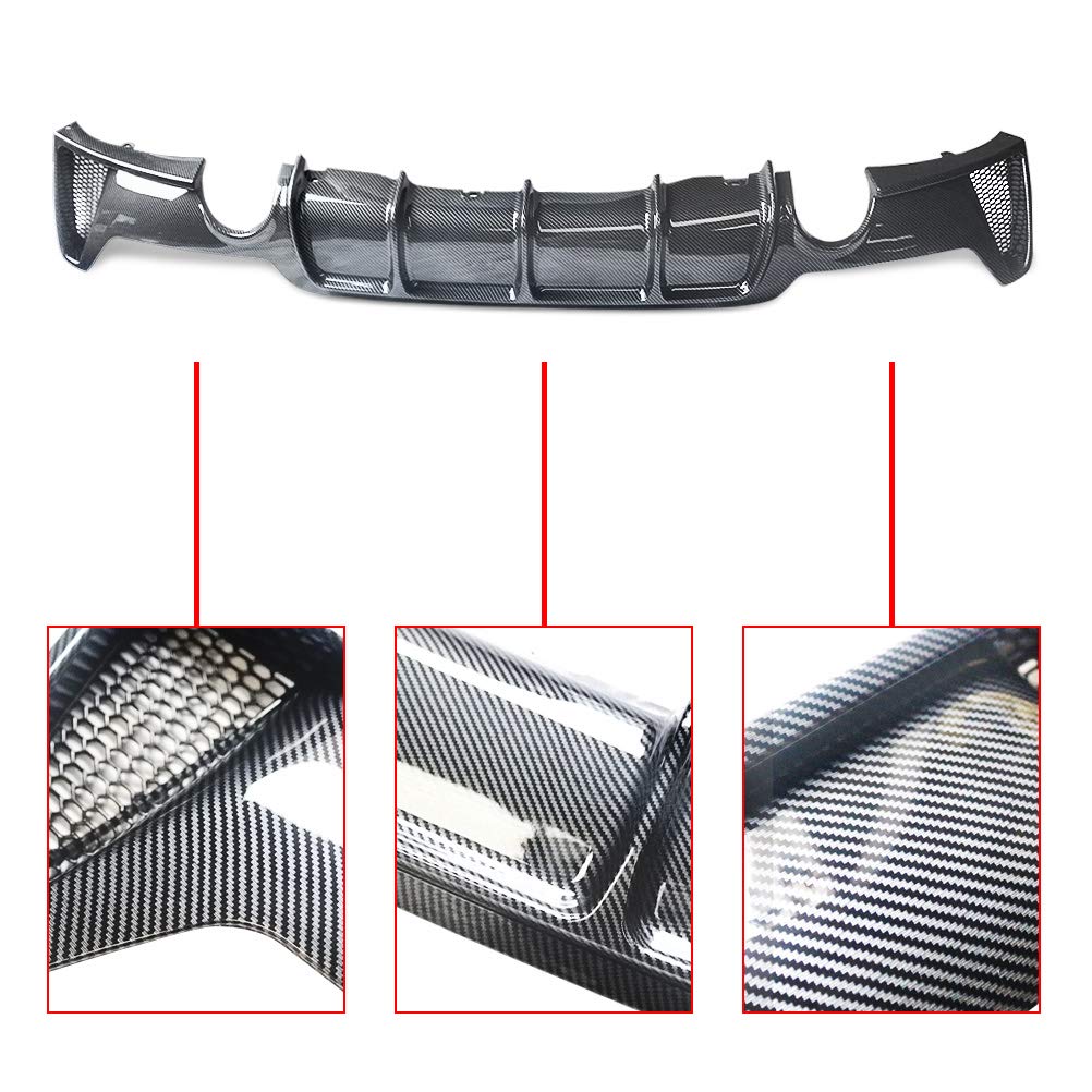 NINTE Rear Diffuser for 2014-2020 BMW 4 Series F32 F33 F36 - M Performance Style ABS Plastic with Carbon Fiber Coating | Lower Bumper Lip Spoiler | Enhances Aerodynamics & Sporty Look for Street & Track Racing