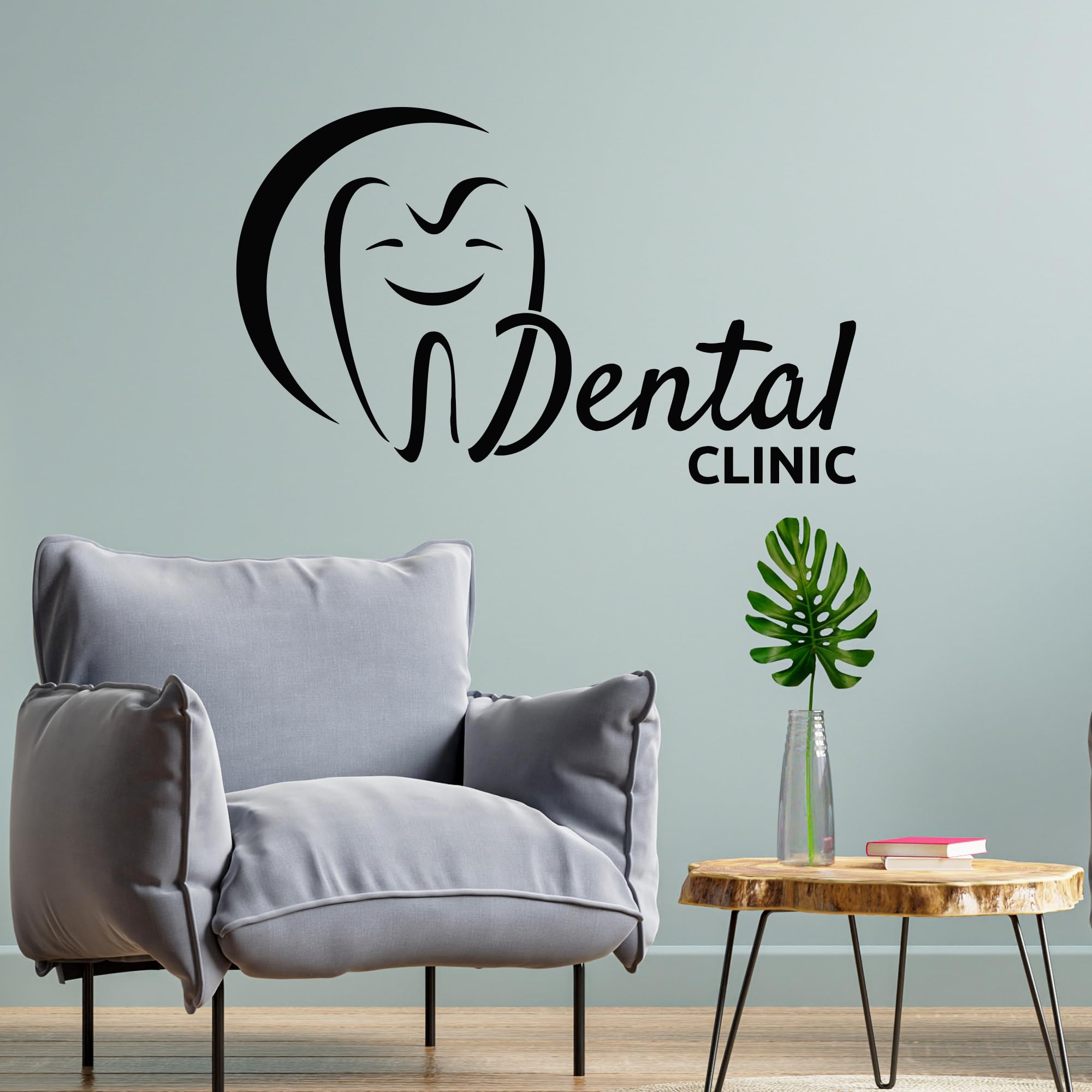 Dental Care Vinyl Wall Decal - Healthy Teeth Design for Dentist Clinic & Home Decor (Black, Large Size) | Perfect for Kids' Rooms, Dental Offices & Educational Spaces