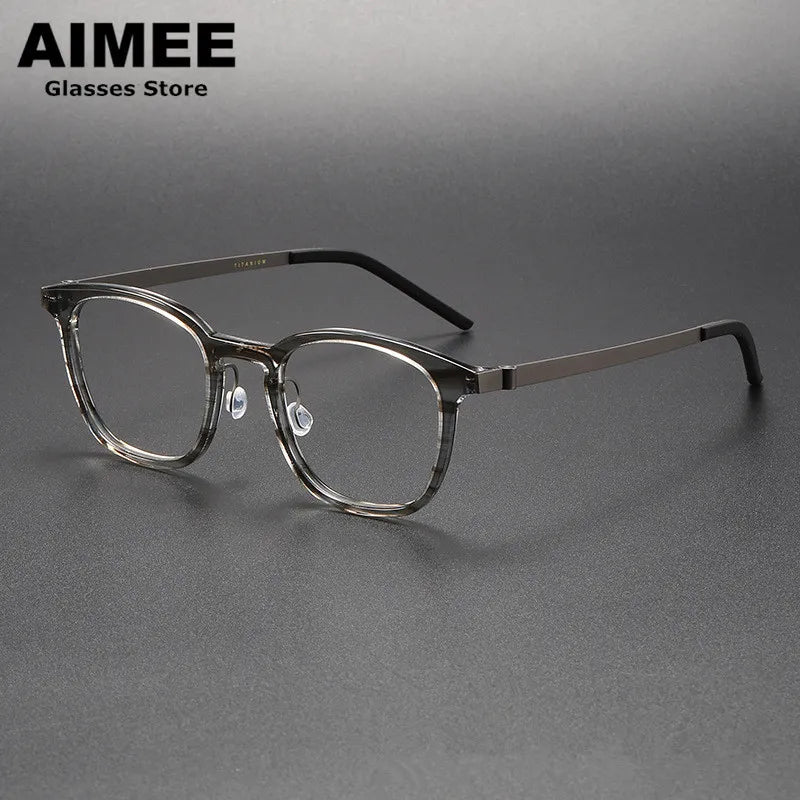 Aimee Women's Full Rim Square Titanium Acetate Eyeglasses 81051 - Stylish & Lightweight Glasses for Work, Reading & Everyday Wear
