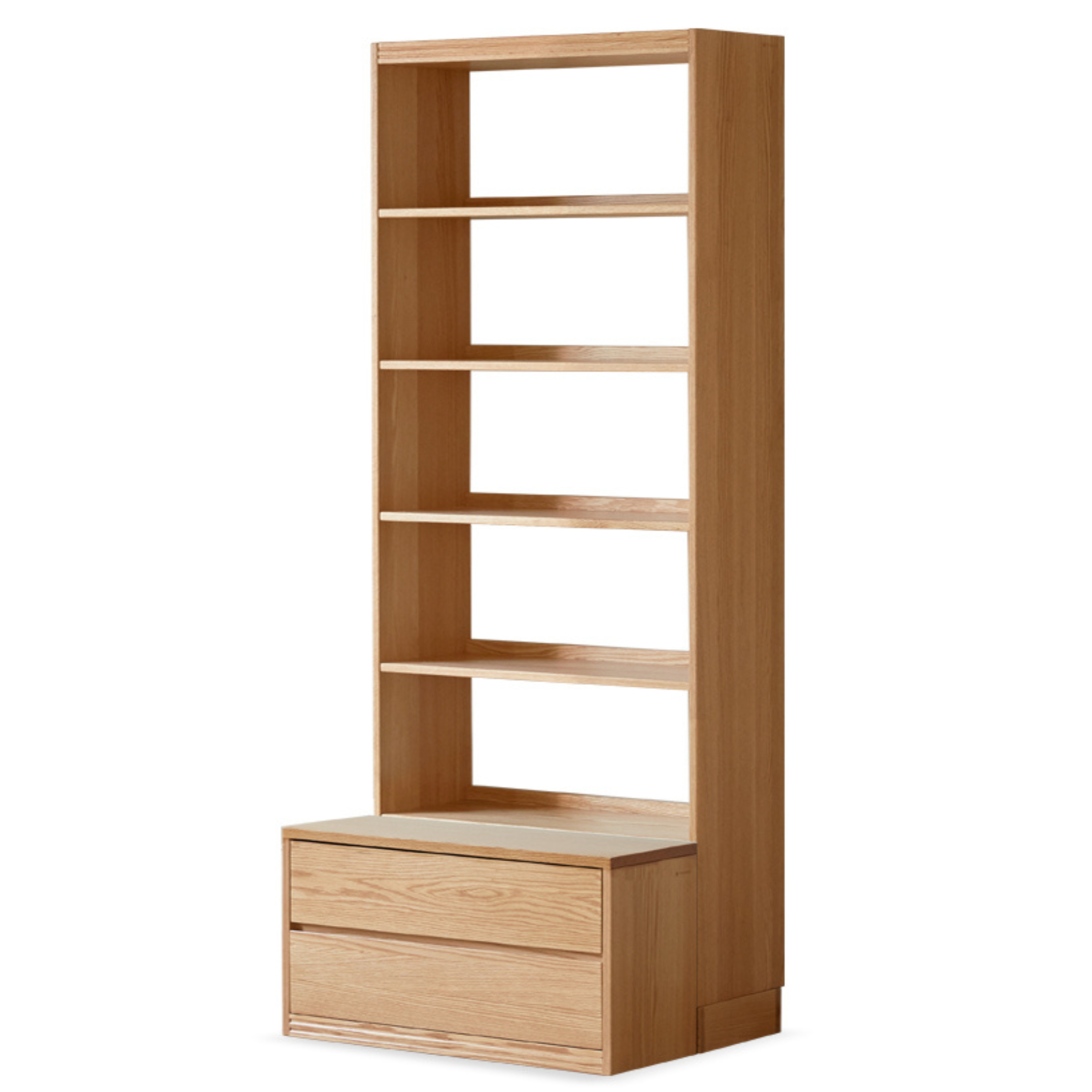 27.6x24.4x86.2 inch / 70x62x219 сm / Natural Wood Color / six-layer bookcase deep model