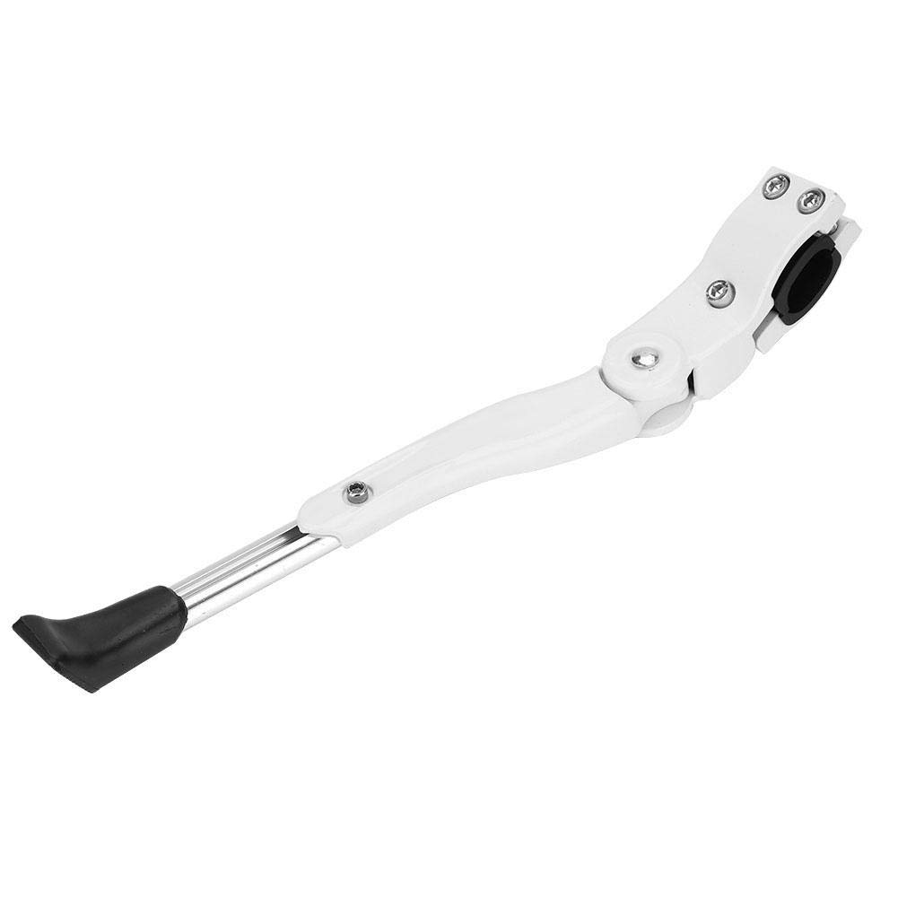 Aluminum Alloy Adjustable Bike Kickstand - Single Side Stand for Mountain & Road Bicycles - Easy Installation (White) | Perfect for Parking & Storage on Various Terrains