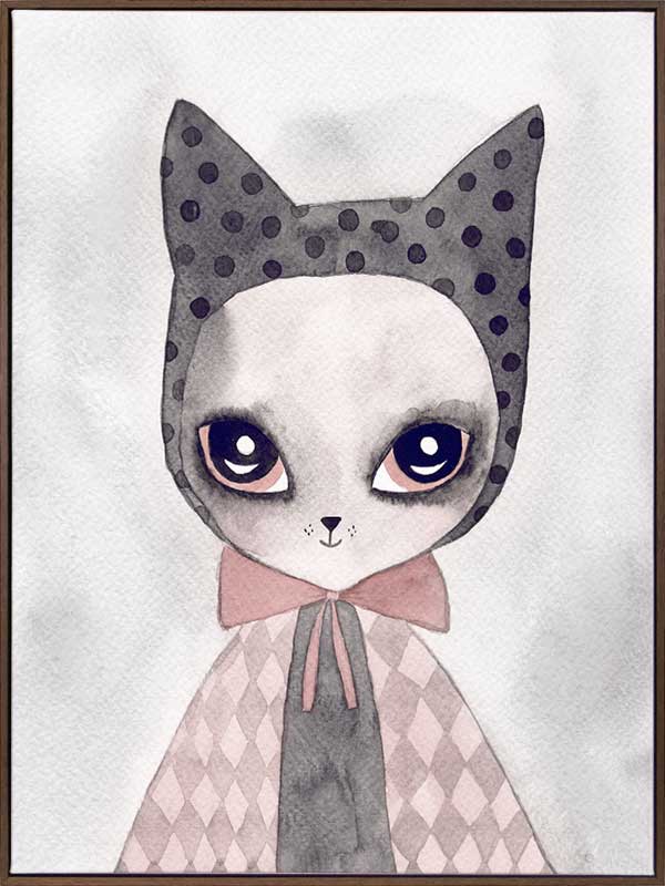 Felina Furr Canvas Art Print - Handmade Cat Painting for Home Decor, Living Room & Bedroom Wall Art