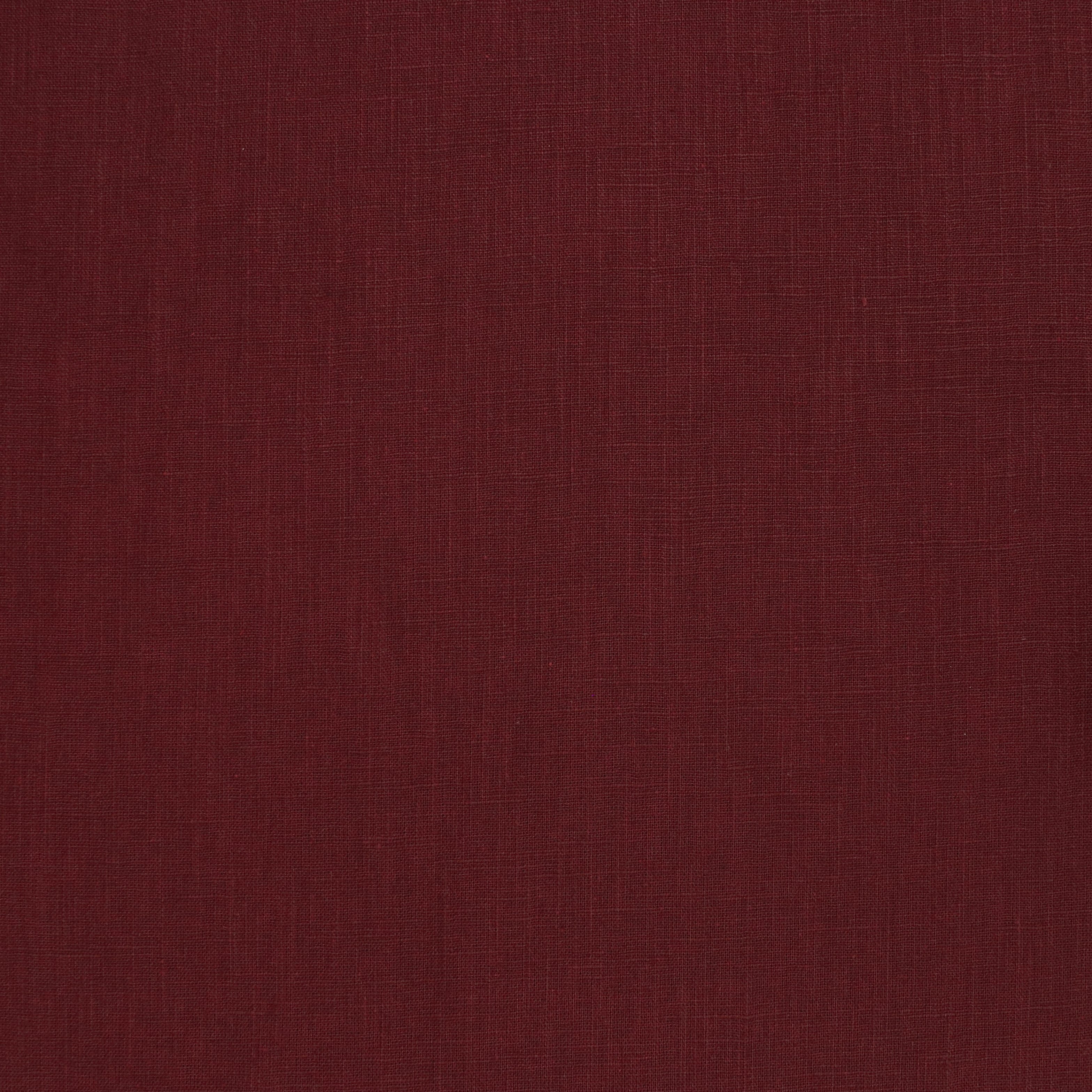 Premium Washed Linen Cotton Fabric - Soft & Breathable Burgundy Red Material for Dresses, Curtains & Home Decor