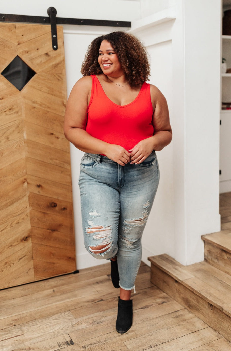 Stay Easy Tank Top in Cherry Red - Soft & Comfortable Women's Casual Shirt for Everyday Wear, Lounge, and Summer Outfits