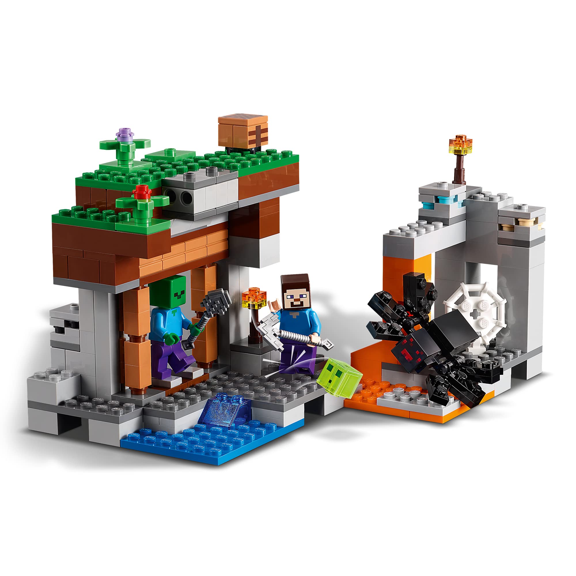 LEGO 21166 Minecraft The Abandoned Mine Building Set - Zombie Cave with Slime, Includes Steve & Spider Figures - Perfect for Kids & Minecraft Fans, Great for Creative Play & Collecting