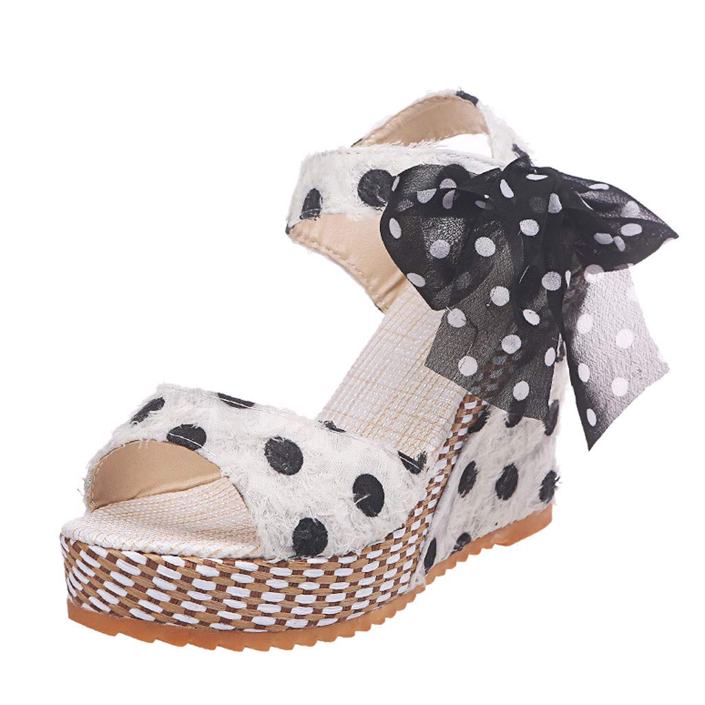 Women's Wide Width Wedge Sandals with Ankle Buckle - 2020 Fashion Summer Beach Sandals, Open Toe Espadrille Platform Shoes for Walking, Vacation & Outdoor Activities