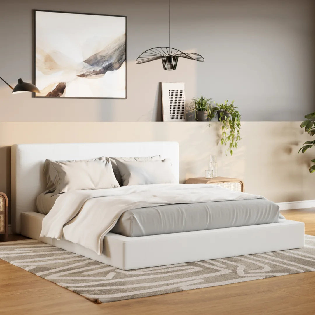 Ultra Headboard in White - Modern Bed Frame Headboard for Bedroom Decor, Perfect for Master Bedroom, Guest Room, and Dormitory