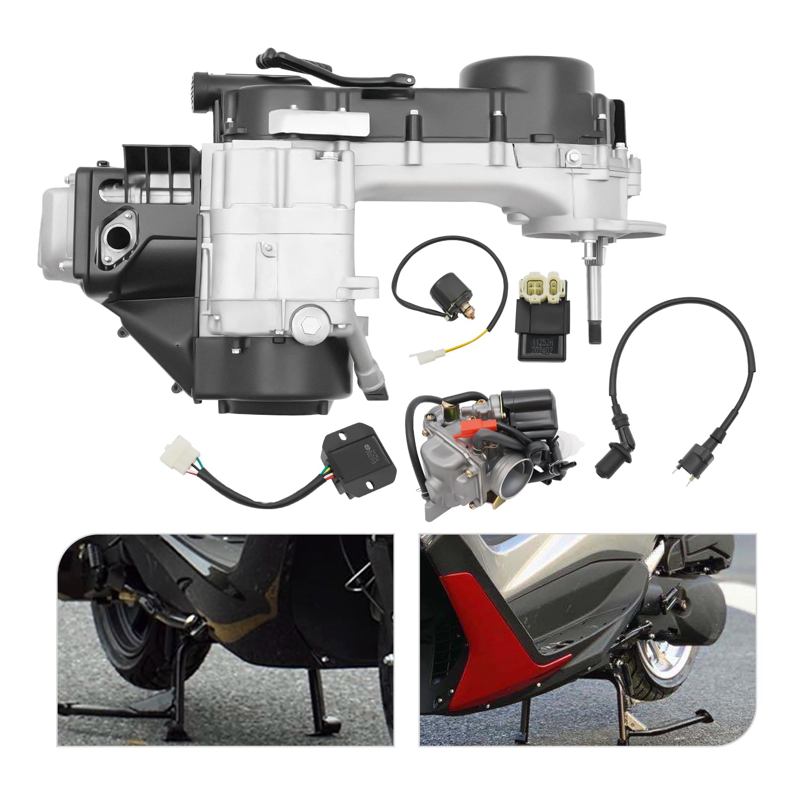 150cc 4-Stroke GY6 Scooter Engine Kit - Single Cylinder Complete Motor with 11