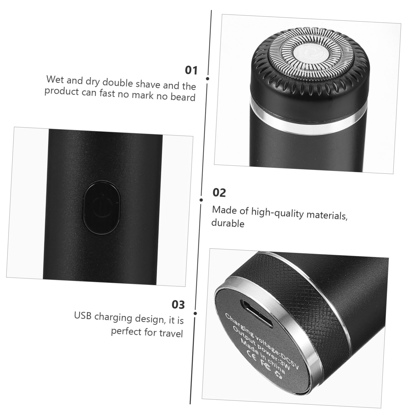 FOMIYES Rechargeable Electric Shaver for Men & Women - Wet/Dry Beard Trimmer & Body Groomer - Perfect for Travel, Gym & Daily Shaving Routine