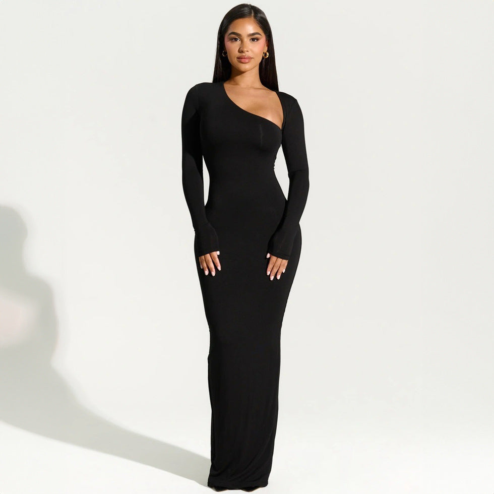 LOVEVOP Women's Sexy Spice Girls Summer Dress - Slim Fit Long Sleeve V-Neck Back Slit Party Dress for Night Out, Date Night & Special Occasions