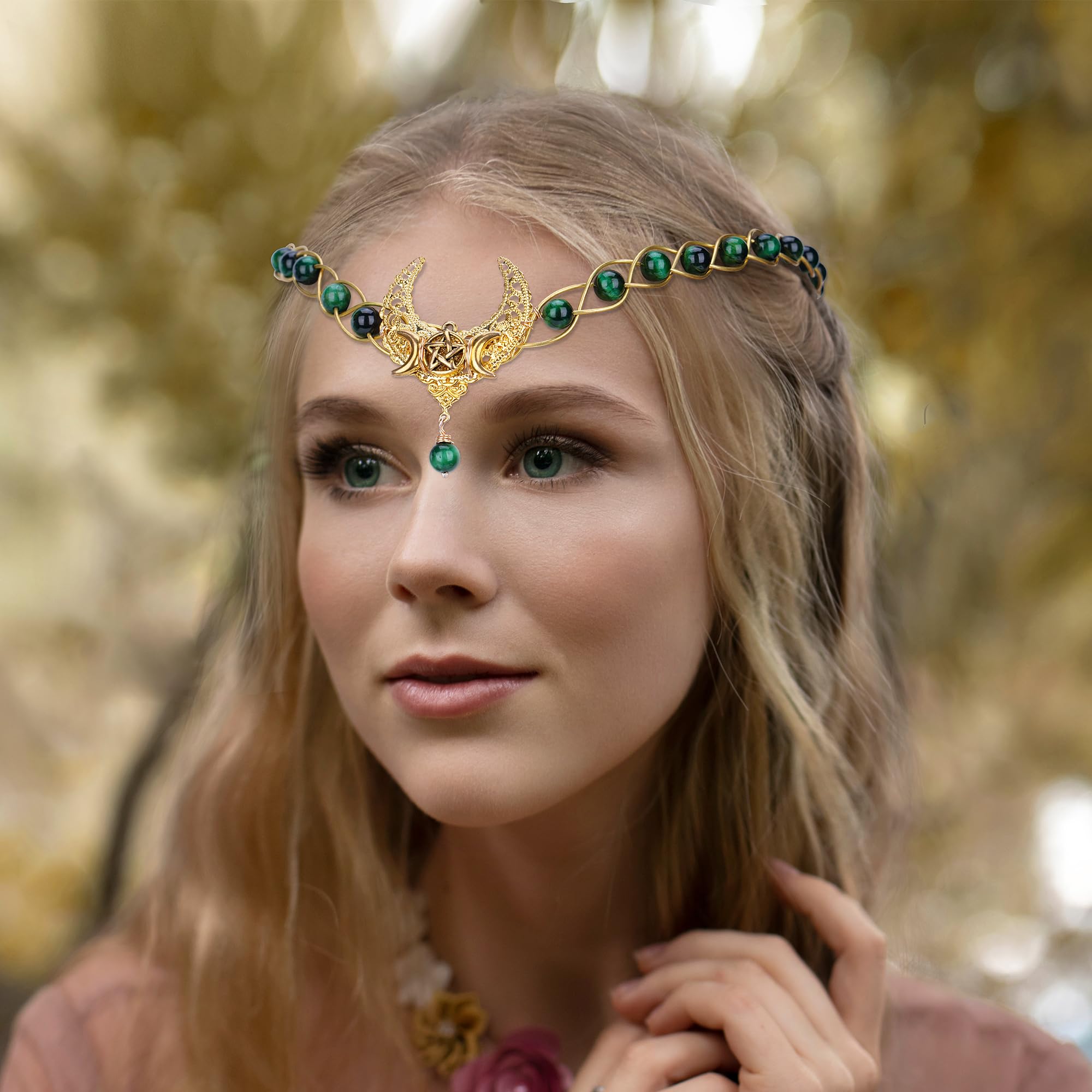 Viking Crown Headpiece - Medieval Celtic Tiara with Crystals for Men & Women | Renaissance Fairy Circlet, Braided Headband for Halloween, Wedding & Cosplay Costume Accessories | Perfect for LARP, Viking Parties & Fantasy Events