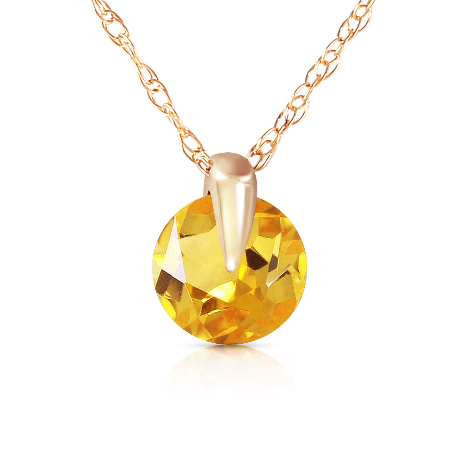14K Solid Gold Necklace with Natural Citrine Gemstone | Elegant Galaxy Gold GG Jewelry for Women | Perfect for Gifts, Anniversaries & Special Occasions