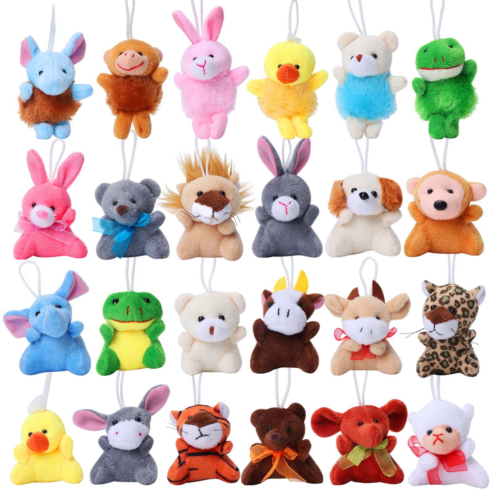 24-Piece NEWBEA Easter Egg Set with Plush Animal Toys - Plastic Easter Eggs Basket Stuffers for Kids, Classroom Prizes & Party Favors - Perfect for Easter Hunts, School Rewards & Holiday Gift Fillers