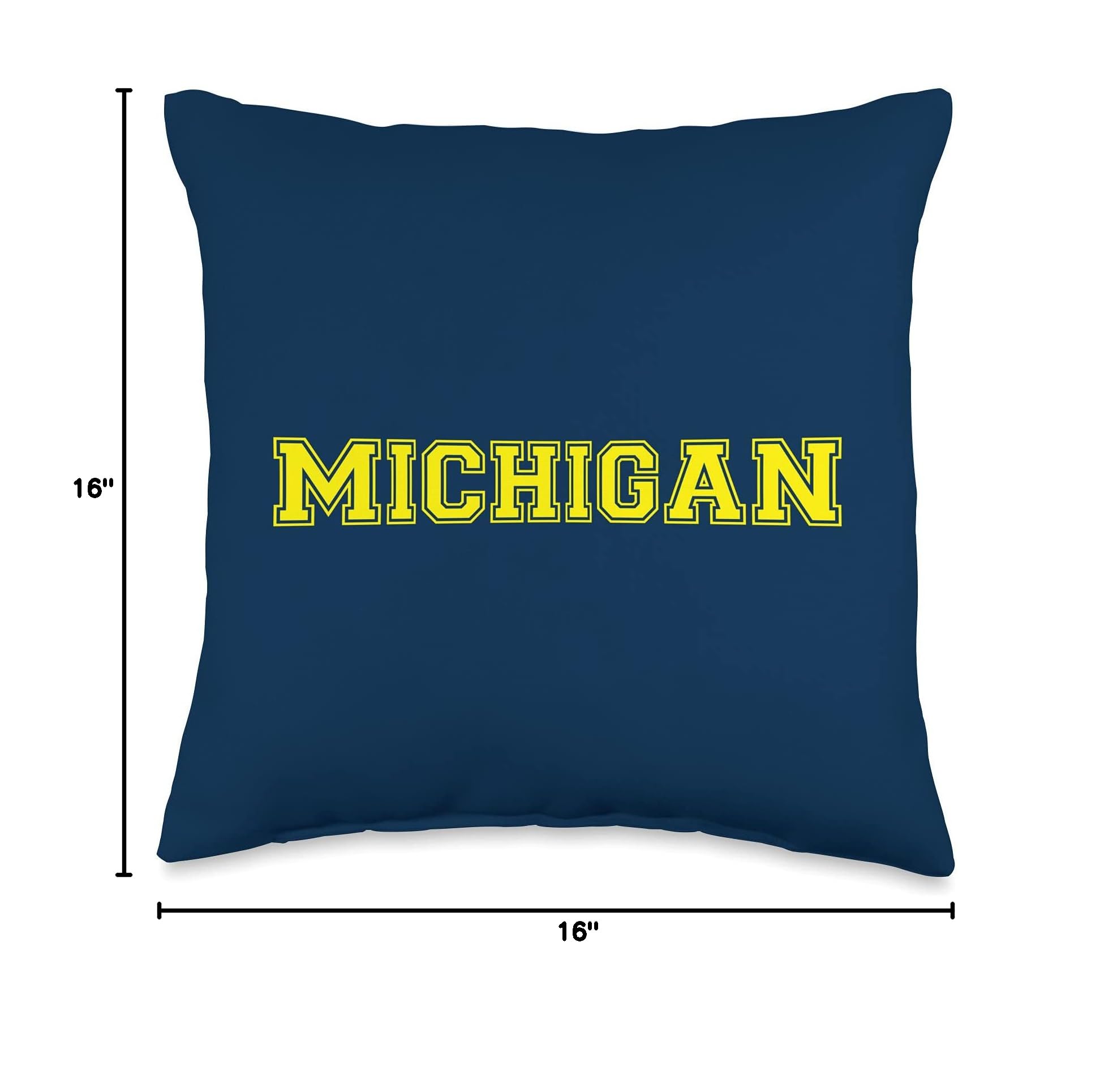 Michigan Wolverines Throw Pillow - College University Sports Team Gift for Fans, Dorm Decor & Game Day Accessories