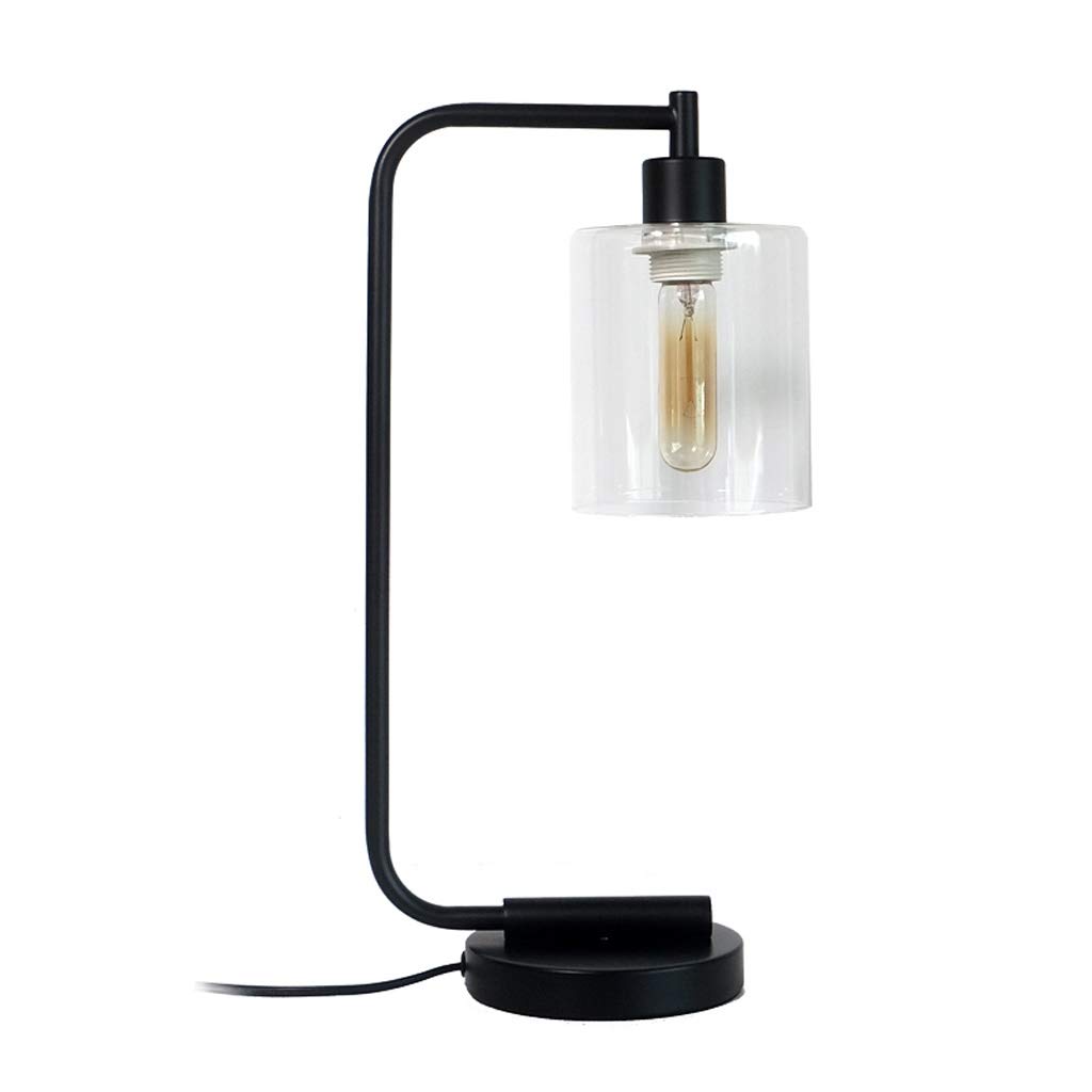 Modern Minimalist Black Industrial Table Lamp - Adjustable LED Desk Light for Office, Bedroom, Dorm, Study Room | Nightstand Reading Lamp & Perfect Birthday Gift for Adults & Kids (Black) - Home Decor & Workspace Lighting Solution
