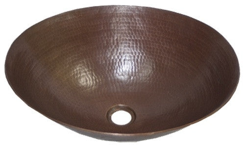 Handcrafted Oval Copper Vessel Sink - Rustic Farmhouse Bathroom & Kitchen Sink with Natural Patina Finish | Perfect for Modern, Vintage, or Industrial Style Homes