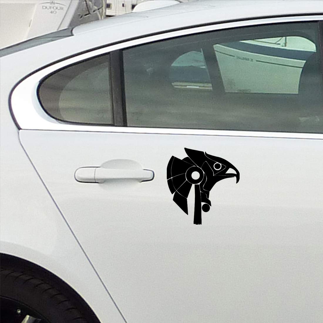 Premium Egyptian Horus Black Vinyl Decal Stickers (Set of 2) - Waterproof Laptop, Phone, Helmet, Car Window, Bumper, Mug, Cup, Door & Wall Decor - Perfect for Home, Office, Vehicle Customization and Gift Giving