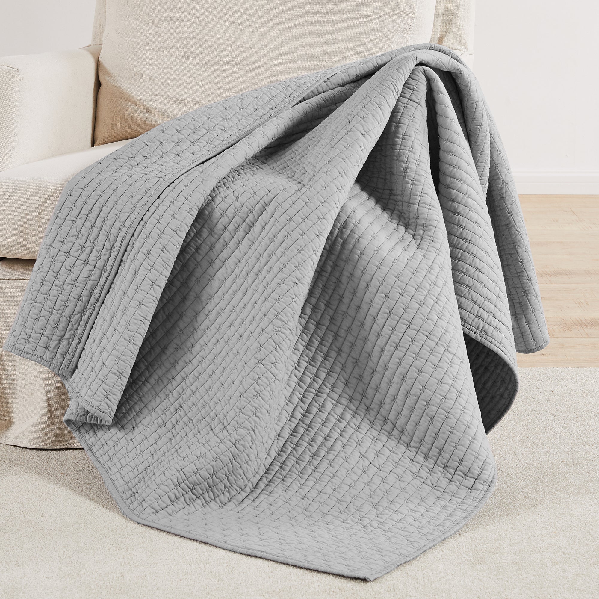 Handmade Cross Stitch Quilted Throw Blanket - Cozy Soft Bedspread for Sofa, Bed & Couch - Perfect for Winter Warmth, Home Decor & Gift Giving