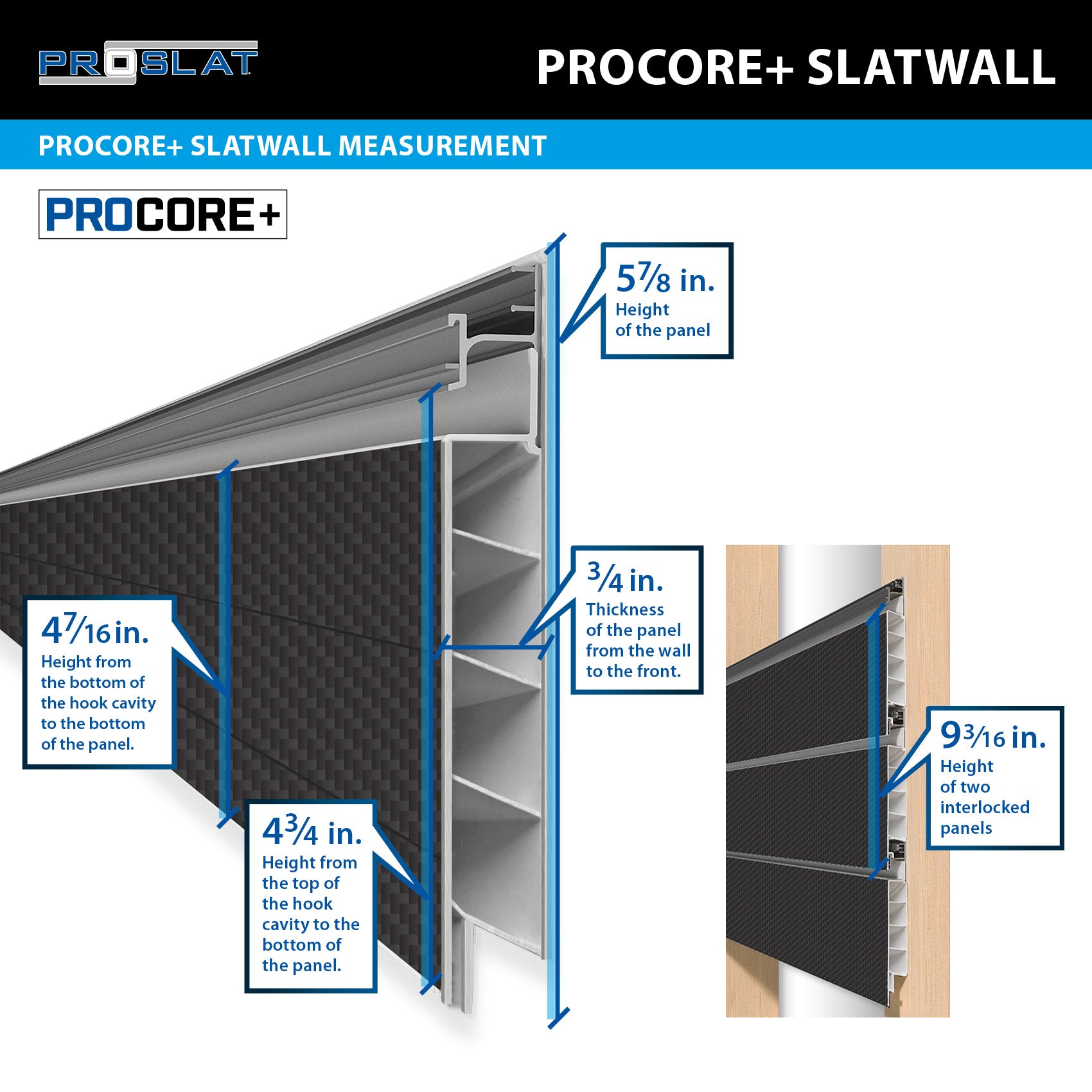 4 ft x 8 ft Black Carbon Fiber PVC Slatwall Panel - 4 Pack (128 sq ft) - Retail Display Shelving for Stores, Garages & Home Organization