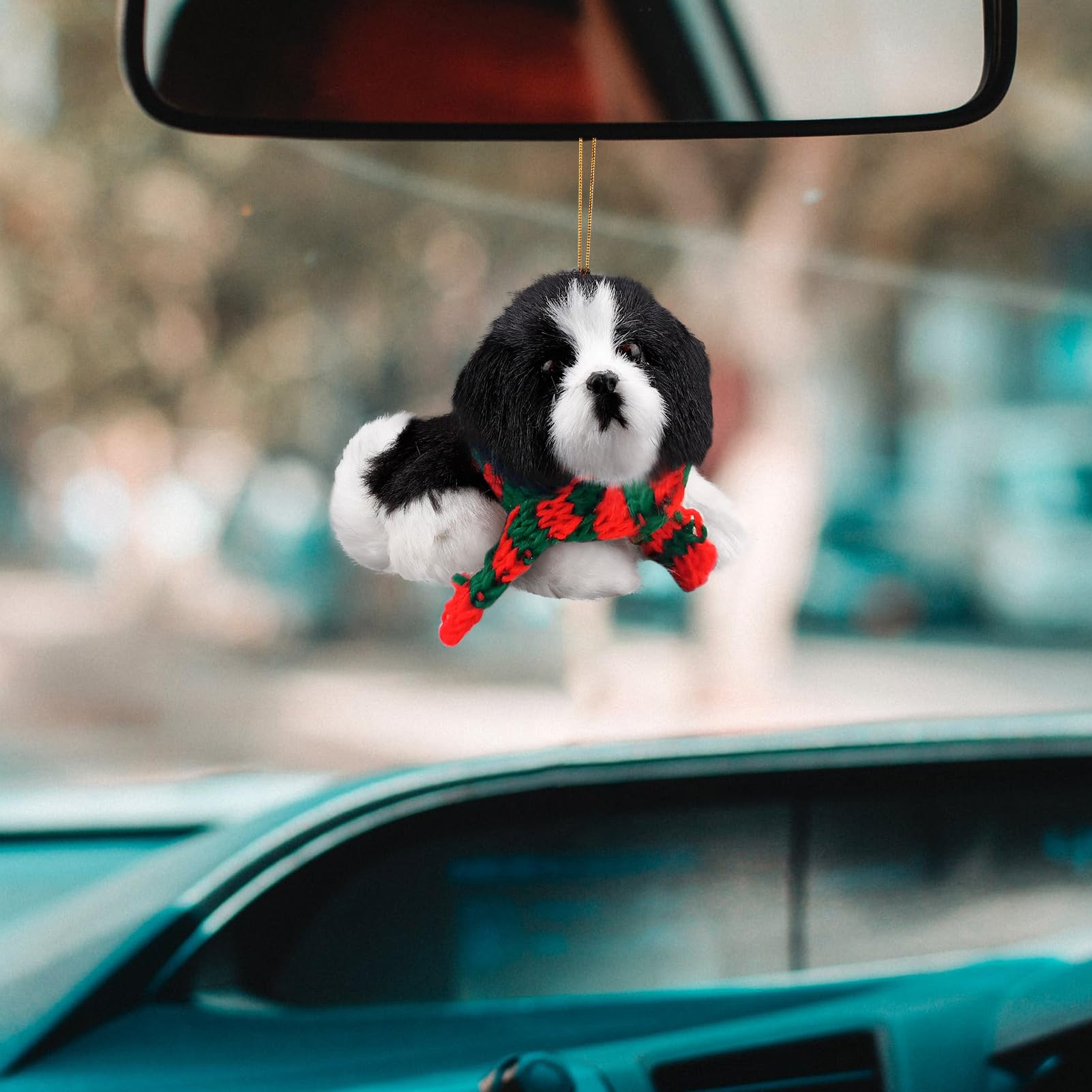 Christmas Dog Ornament with Scarf - Mini Plush Dog Decorations for Christmas Tree - Perfect Gift for Dog Lovers - Holiday Home Decor & Party Favors
