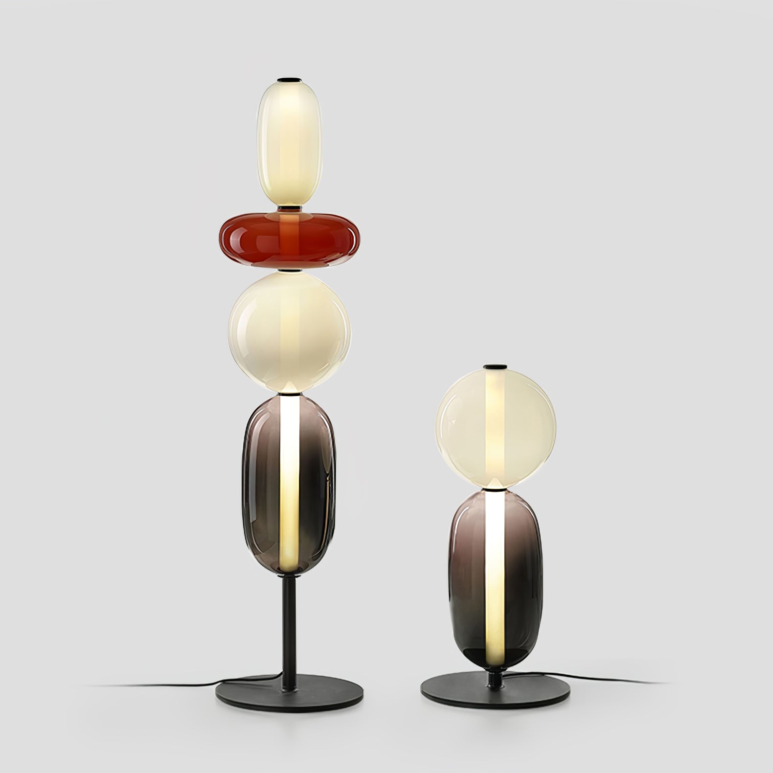 LED Glass Floor Lamp with Remote Control - Modern Dimmable Standing Light for Living Room, Bedroom, and Office Decor