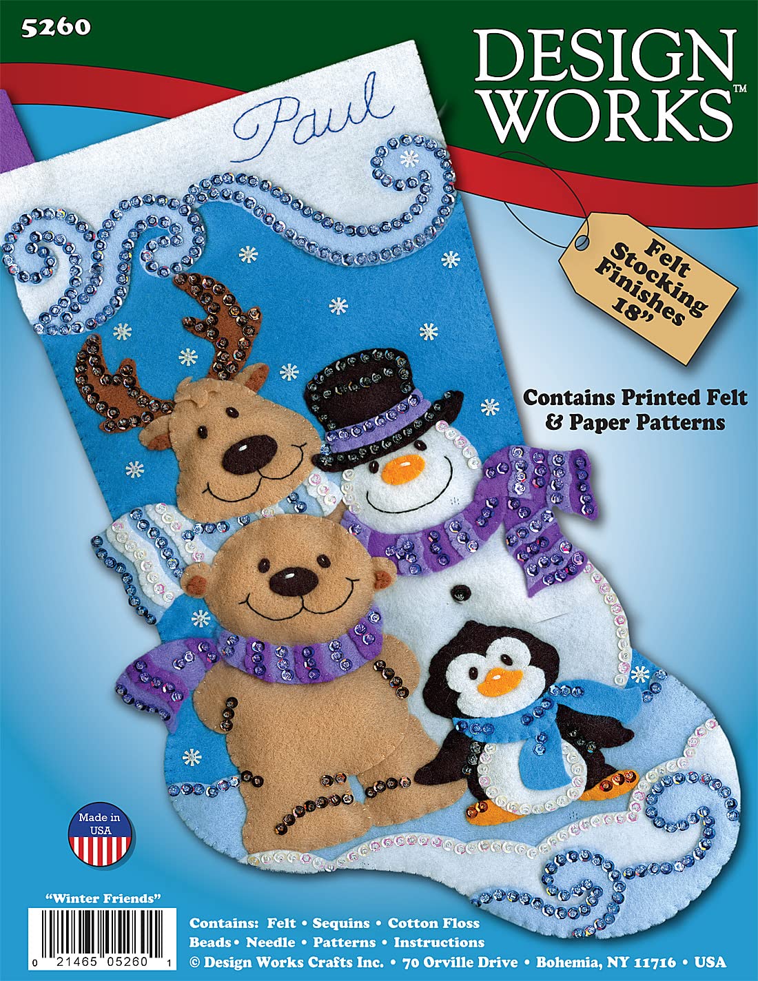 DIY Winter Friends Stocking Kit - Christmas Craft Set for Holiday Decorations & Gifts | Perfect for Home, Party, and Festive Celebrations