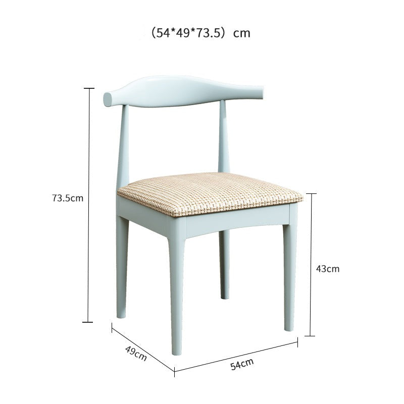 Horn Chair Sky Blue Cloth Cushion