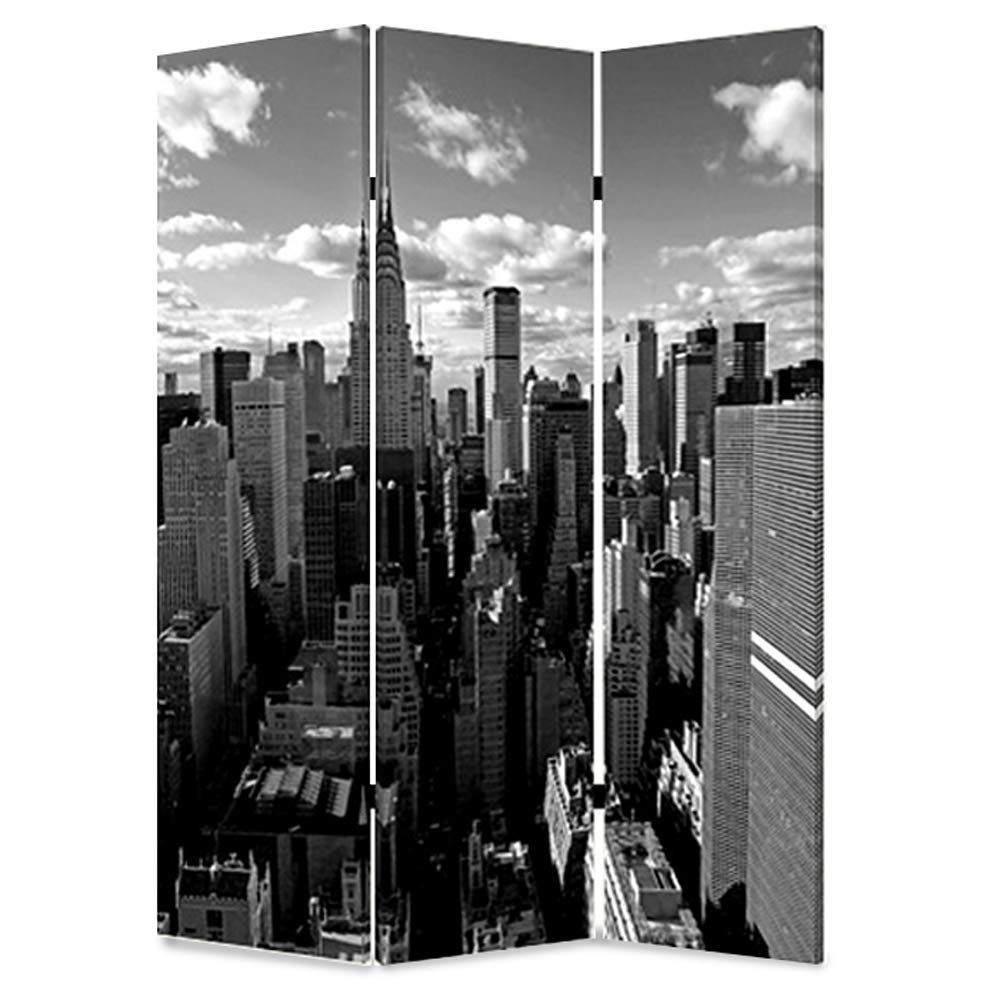 New York Skyline Room Divider - 6 Panel Folding Privacy Screen with Urban Cityscape Design for Home & Office Decor | Perfect for Room Separation, Event Backdrop, and Photo Booth Background
