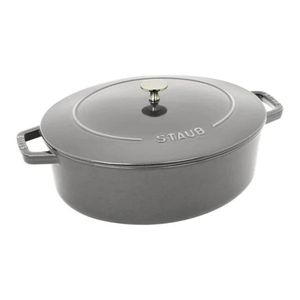 Staub 6.25 Quart Wide Oval Dutch Oven - Enameled Cast Iron Cookware for Braising, Roasting & Baking - Perfect for Soups, Stews & Bread Making