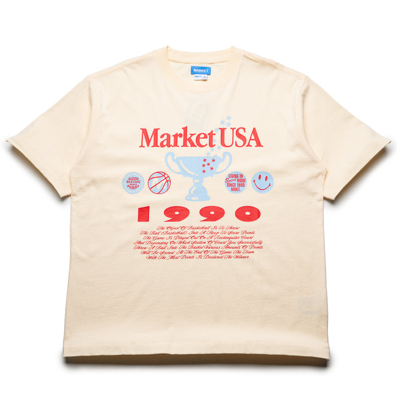 Vintage 1990 Smiley Face T-Shirt in Butter Cream - Perfect for Casual Wear, Retro Fashion, and 90s Themed Parties