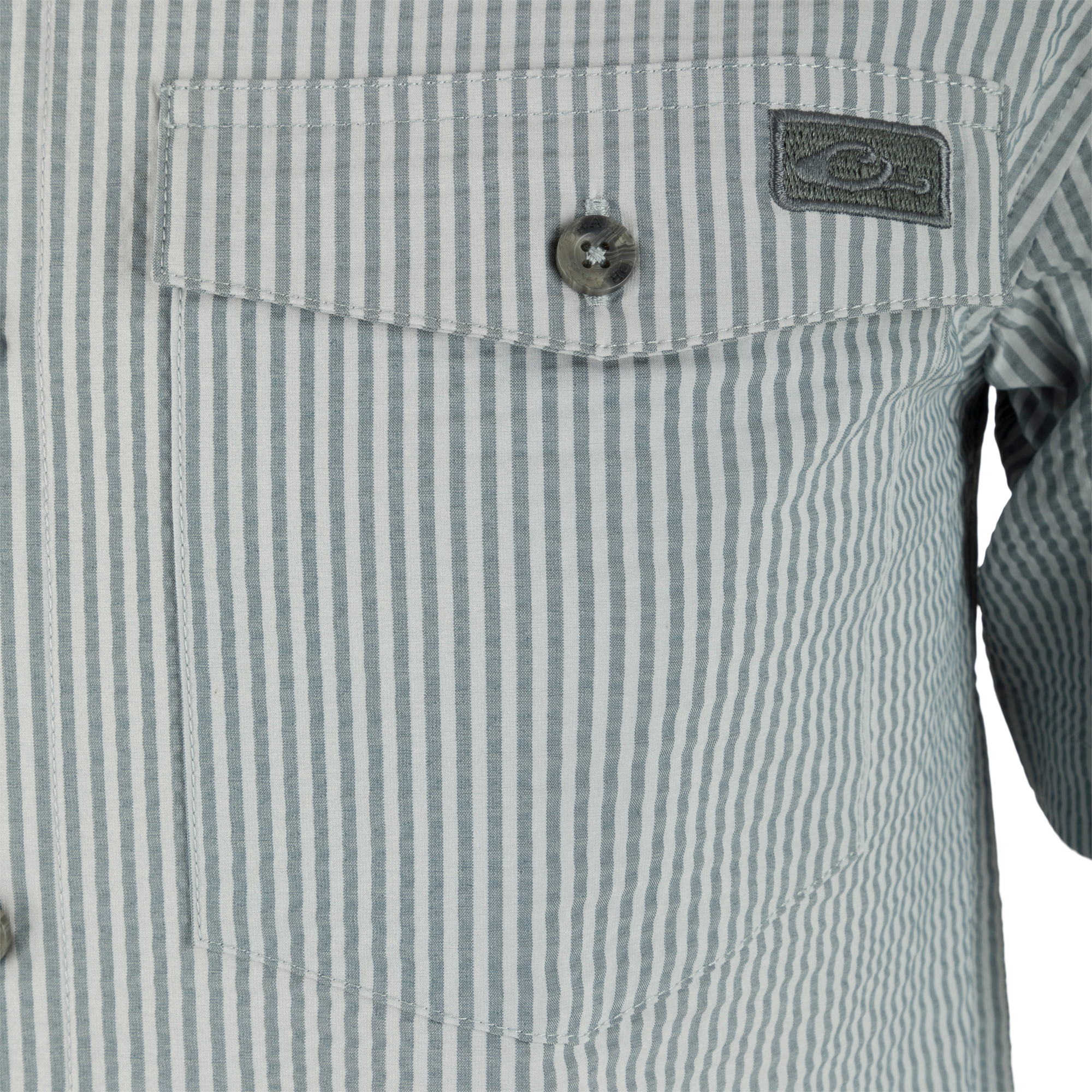 Frat Seersucker Striped Short Sleeve Button Down Shirt for Men - Casual Summer Office & Beach Wear