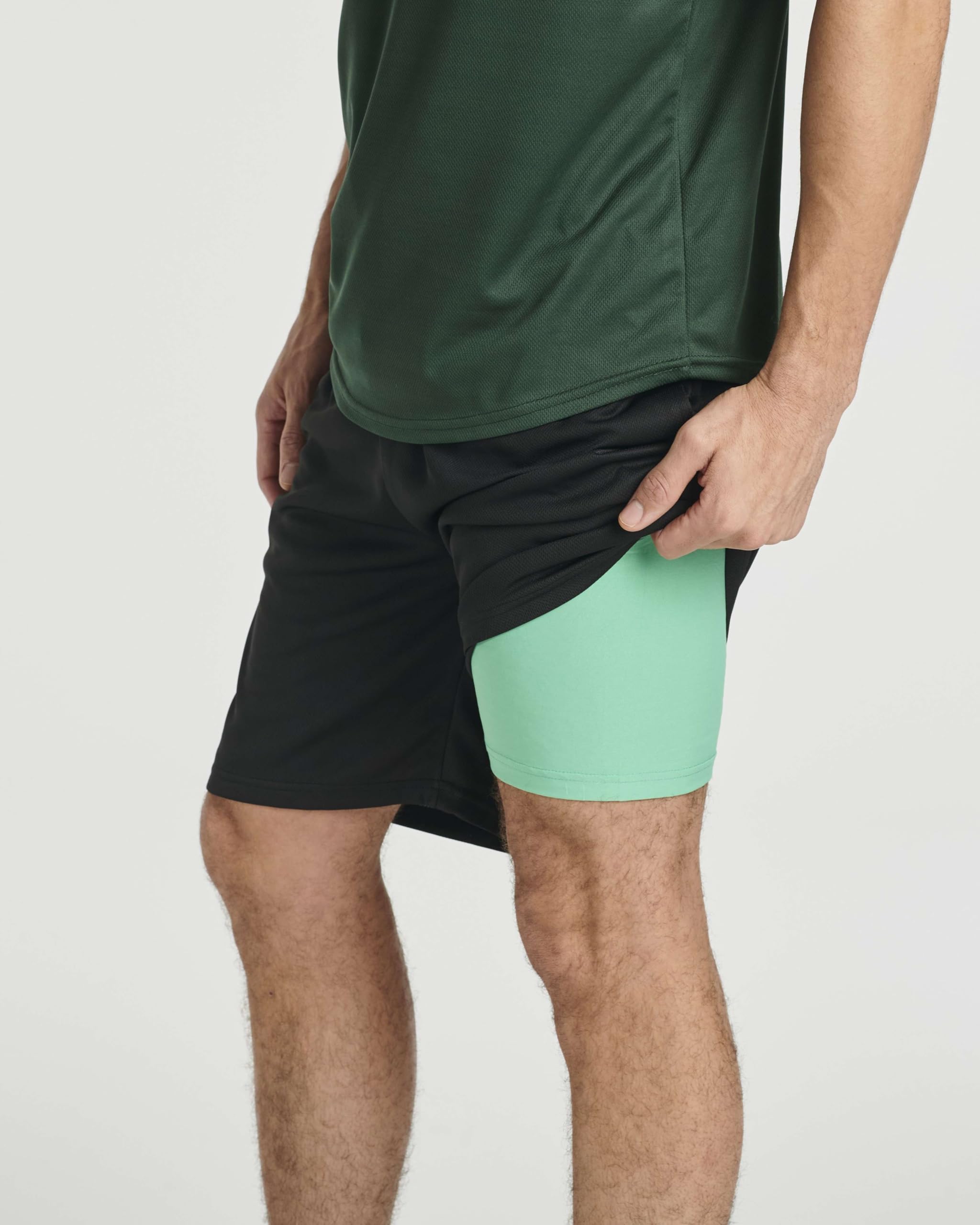Real Essentials 3-Pack Men's 2-in-1 Dry-Fit 7