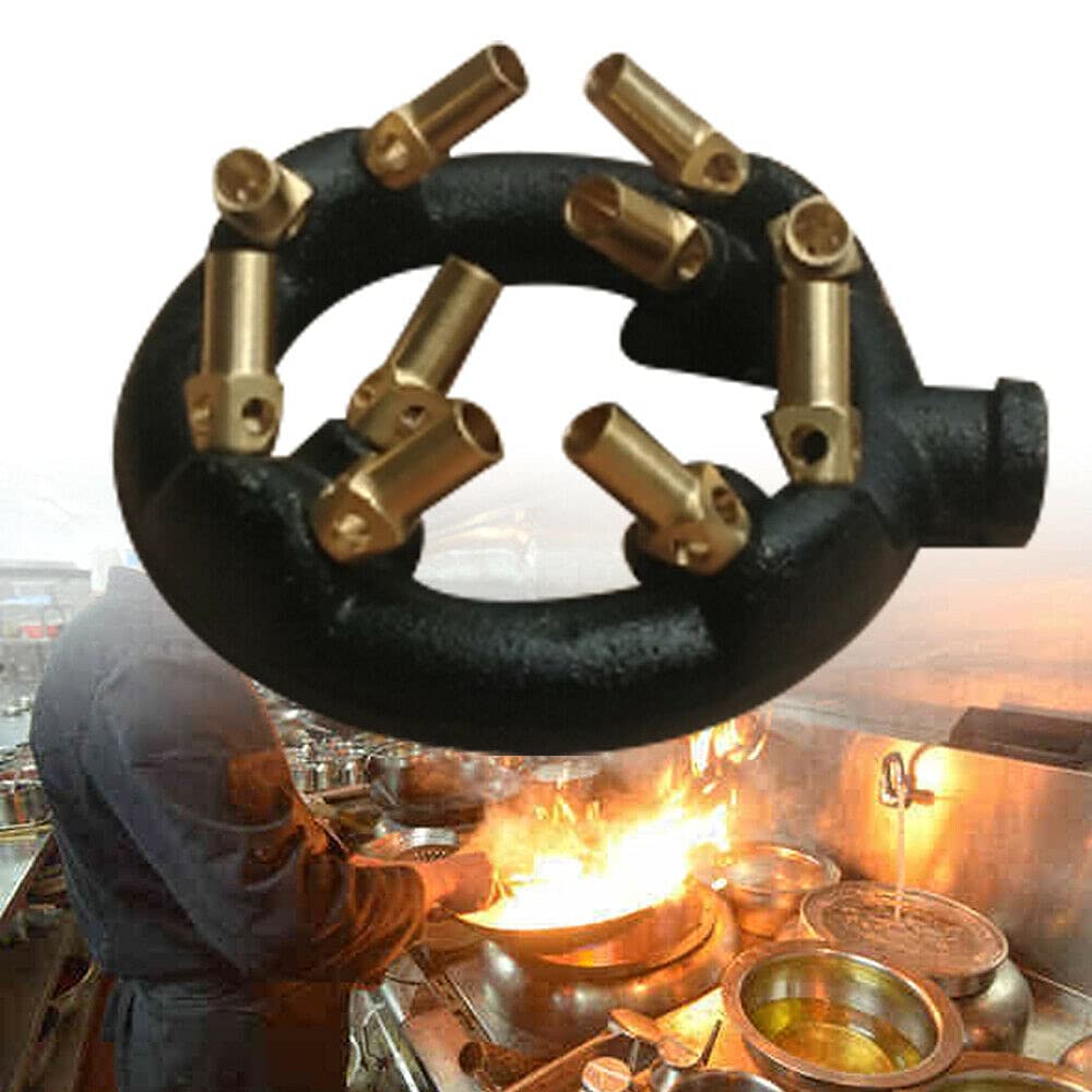 LOYALHEARTDY High-Power Natural Gas Jet Burner - Cast Iron Body with 10/20/23/32 Multi-Nozzle Tips - Perfect for Chinese Wok Cooking, Outdoor Grilling & Stir Frying - Ideal for Restaurants, Catering & Backyard BBQs