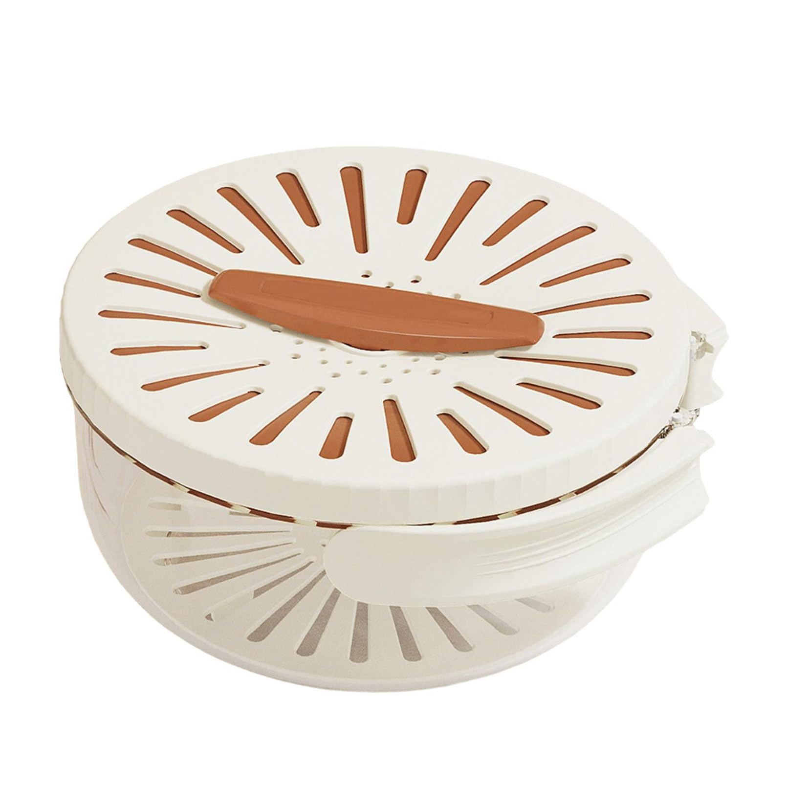 Raidley 2-in-1 Draining Basket & Vegetable Washing Bowl with Strainer - Multifunctional Fruit & Veggie Storage Container for Refrigerator (Brown) - Perfect for Kitchen, Salad Prep & Healthy Food Storage