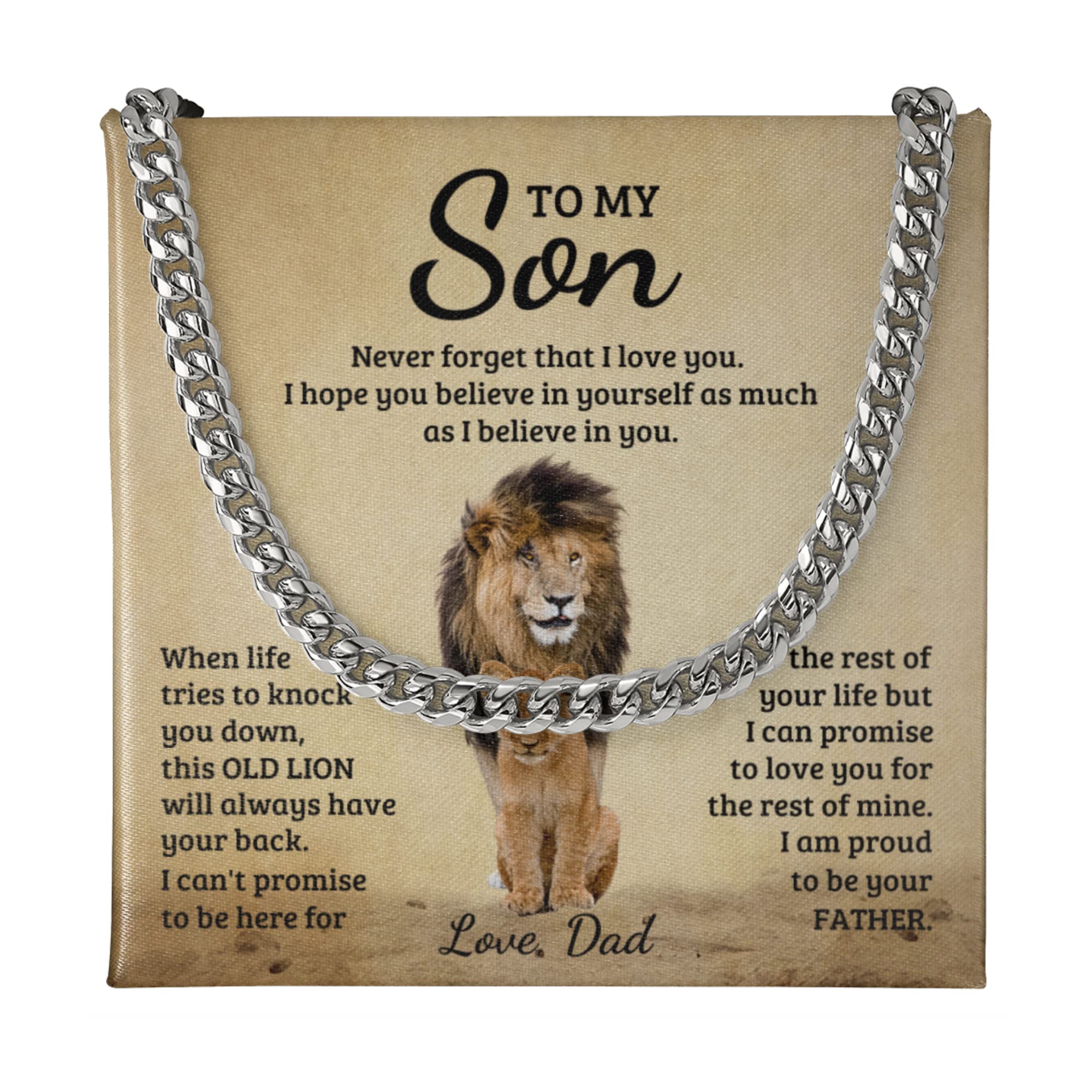 Mom & Son Cuban Link Chain Necklace - Birthday Graduation Gift