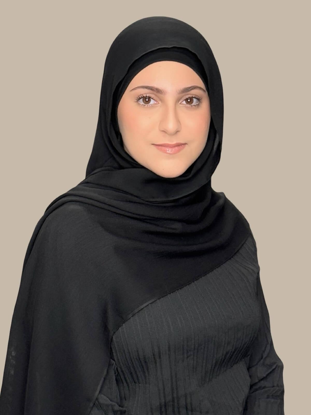 Stylish Black Cotton Modal Hijab for Women - Perfect for Daily Wear, Prayer, and Special Occasions