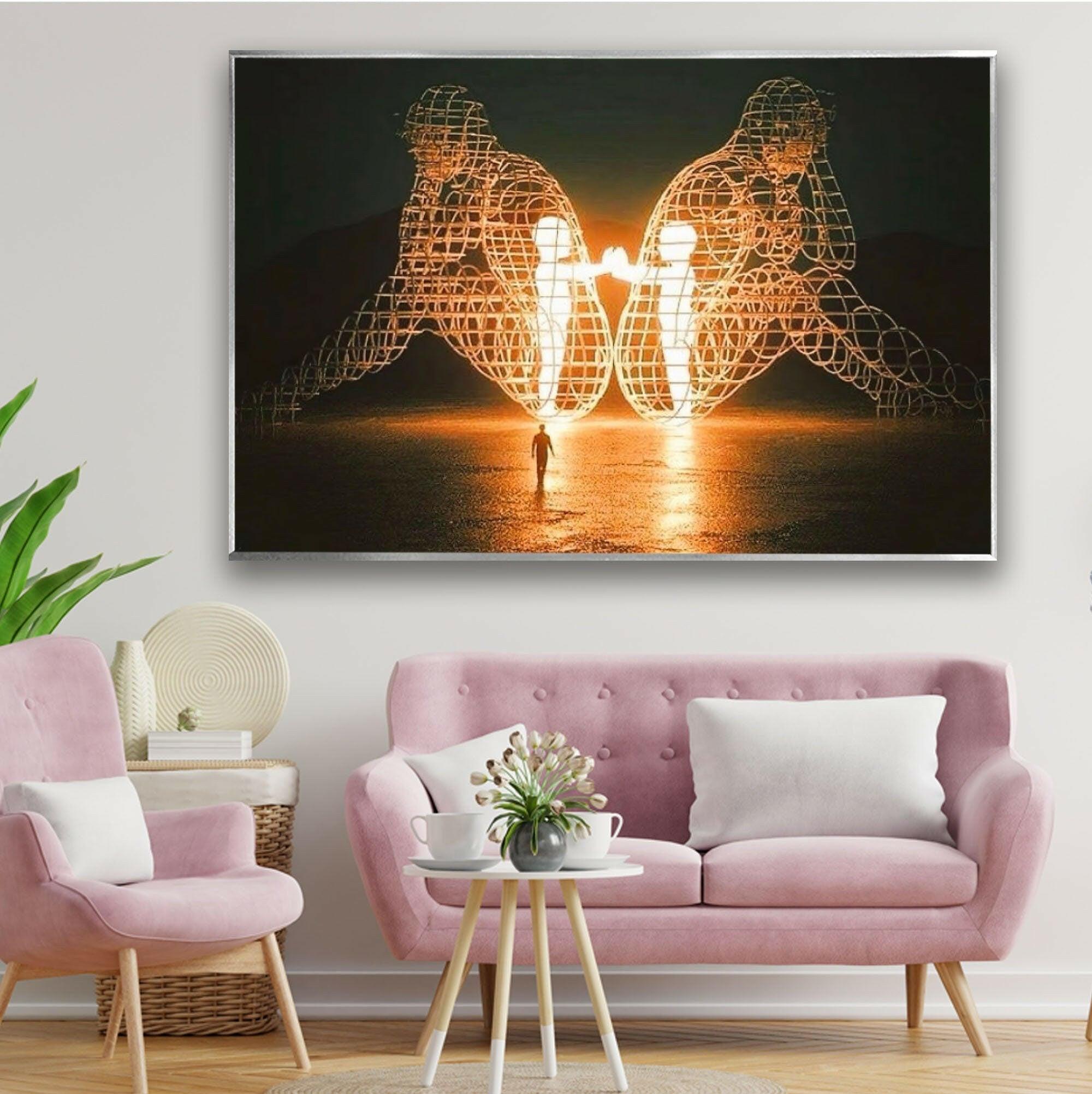 Alexander Milov Love Sculpture - Elegant Glass Wall Art for Home & Office Decor | Perfect for Living Room, Bedroom, or Wedding Gift