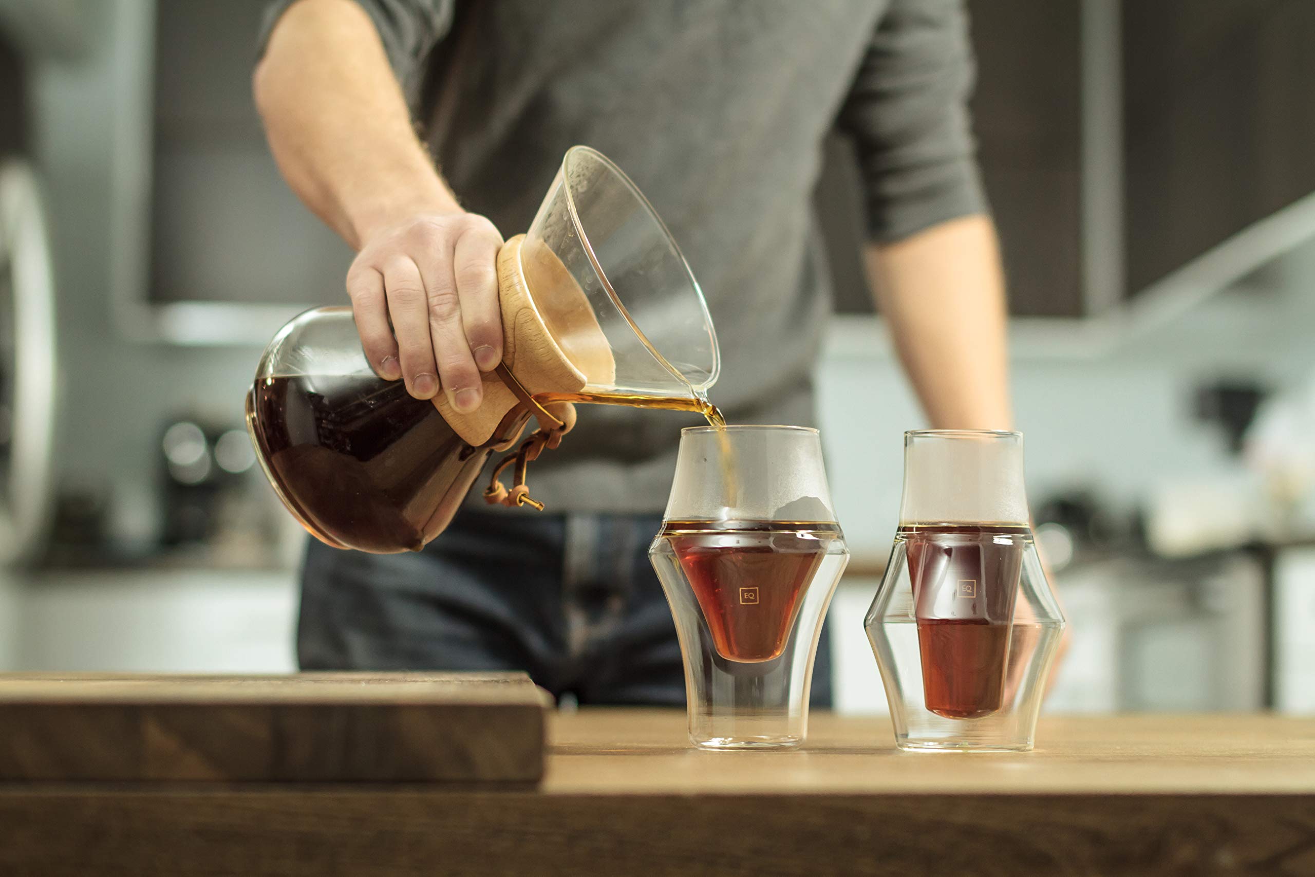 KRUVE EQ Inspire 150ml Handmade Double Wall Coffee Cups Set of 2 - Heat-Resistant Borosilicate Glass Espresso Mugs for Enhanced Aroma & Flavor, Dishwasher Safe - Perfect for Home Brewing, Coffee Shops & Gifts